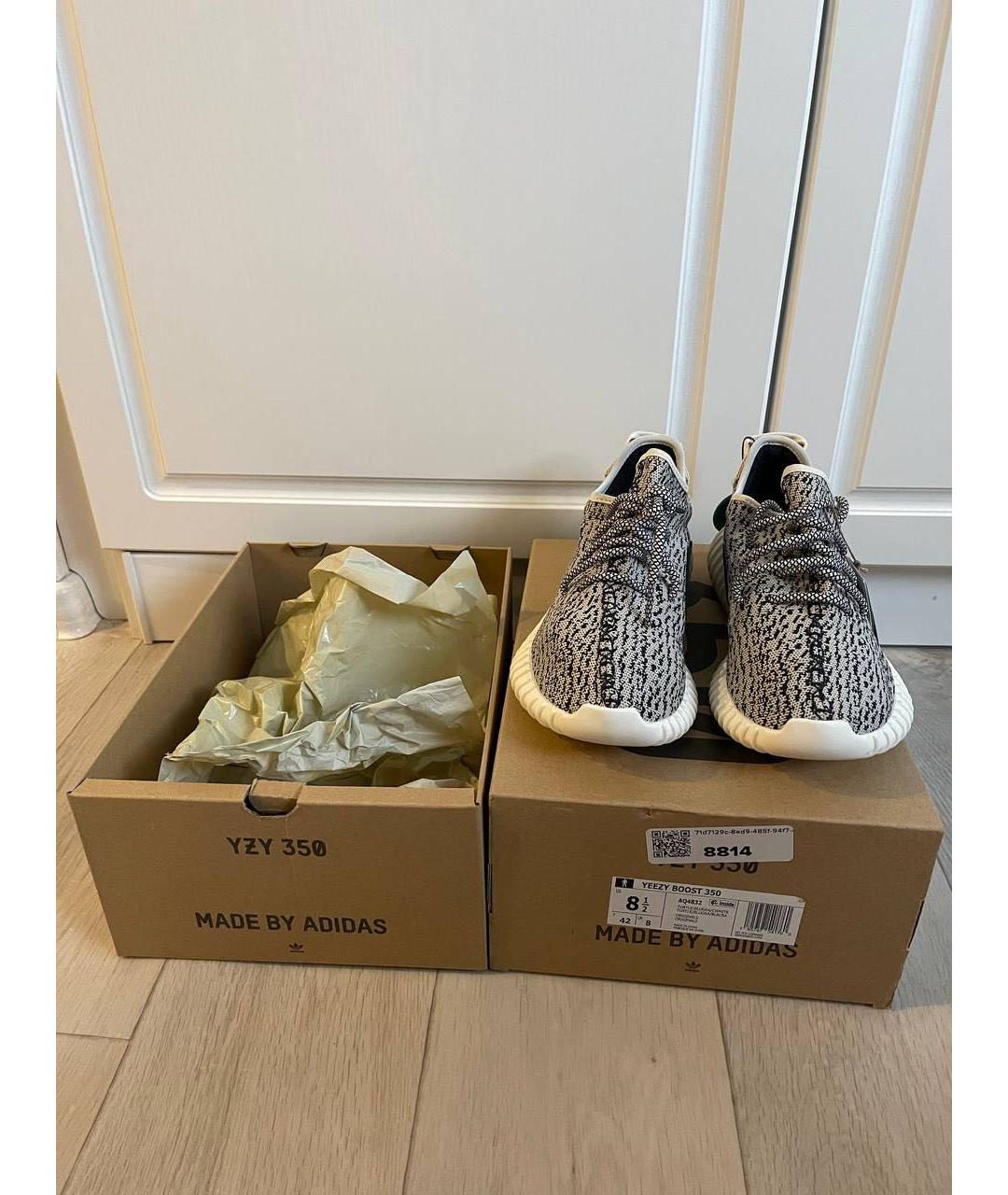 ADIDAS YEEZY Серые текстильные низкие кроссовки / кеды, фото 5