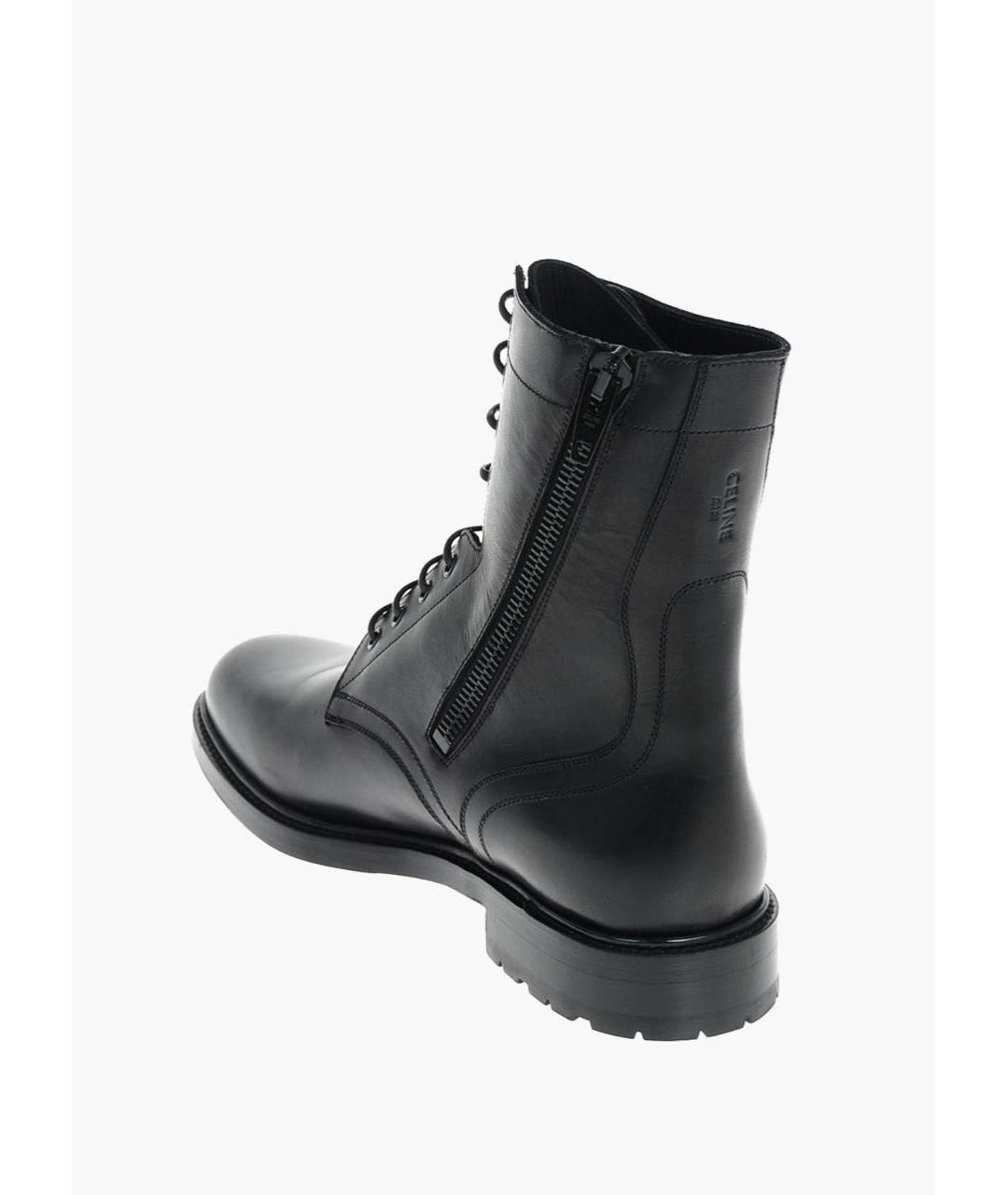 CELINE PRE-OWNED Черные кожаные высокие ботинки, фото 4