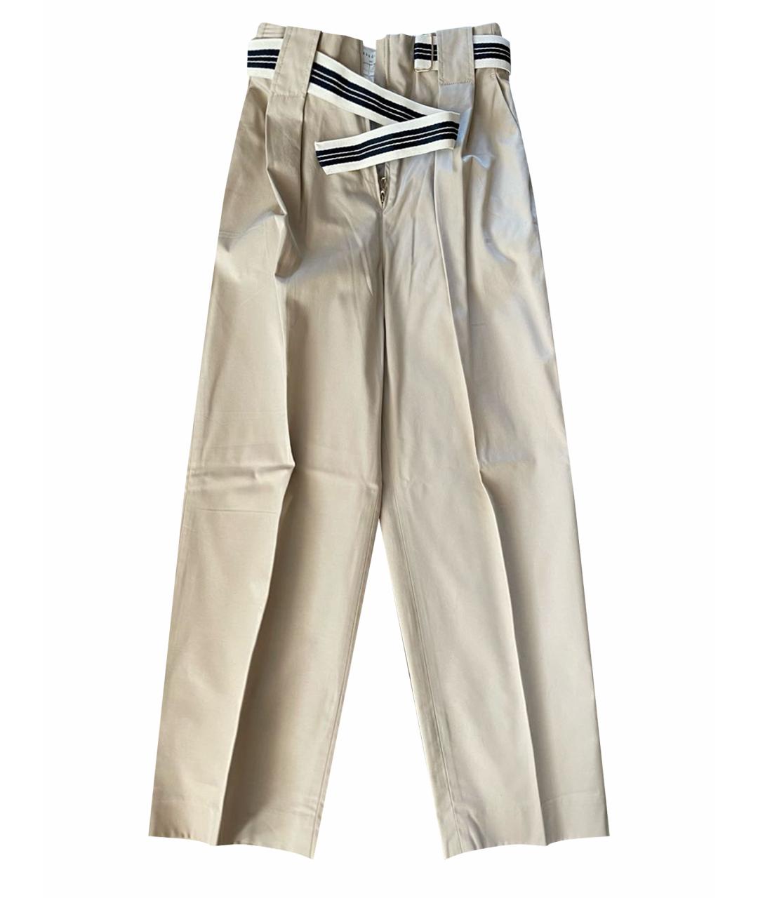 SANDRO Бежевые хлопковые брюки широкие, фото 1