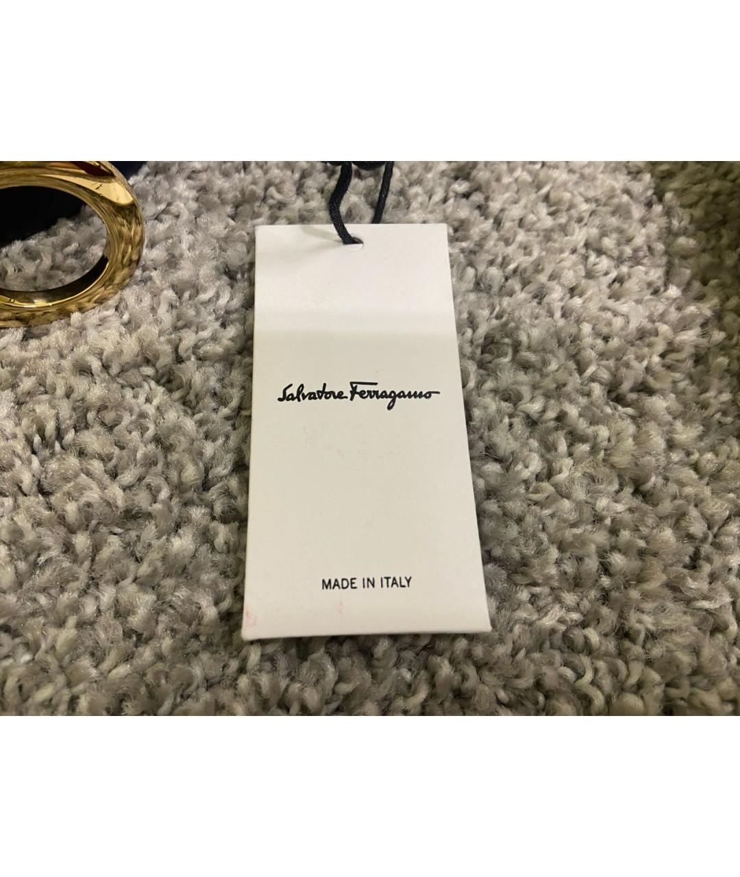 FERRAGAMO Темно-синий кожаный ремень, фото 4