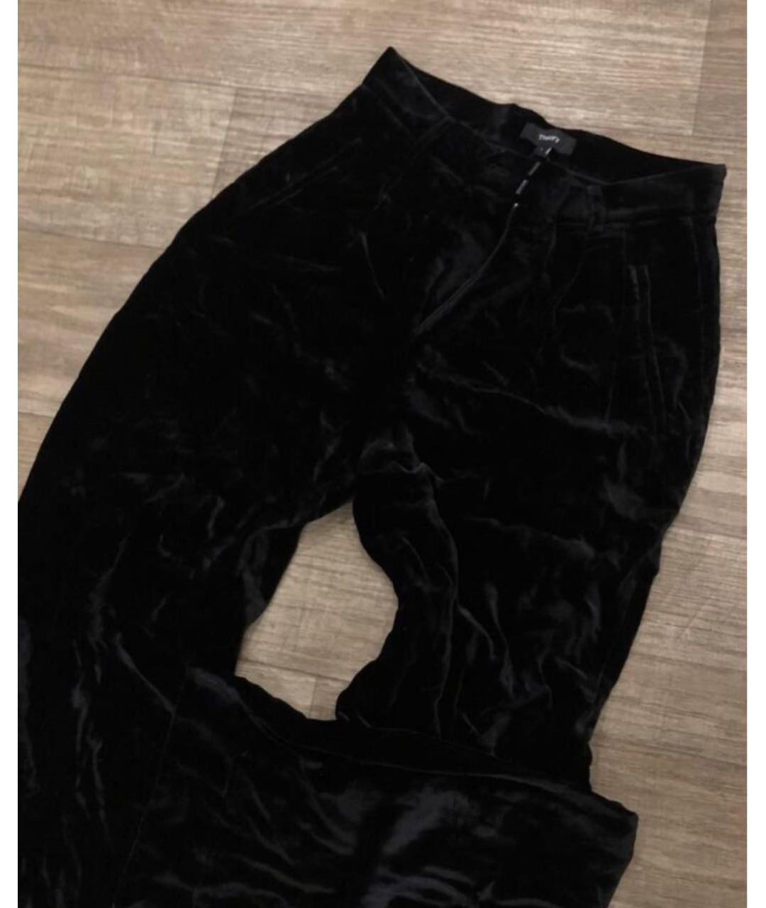 THEORY Черные бархатные брюки широкие, фото 2