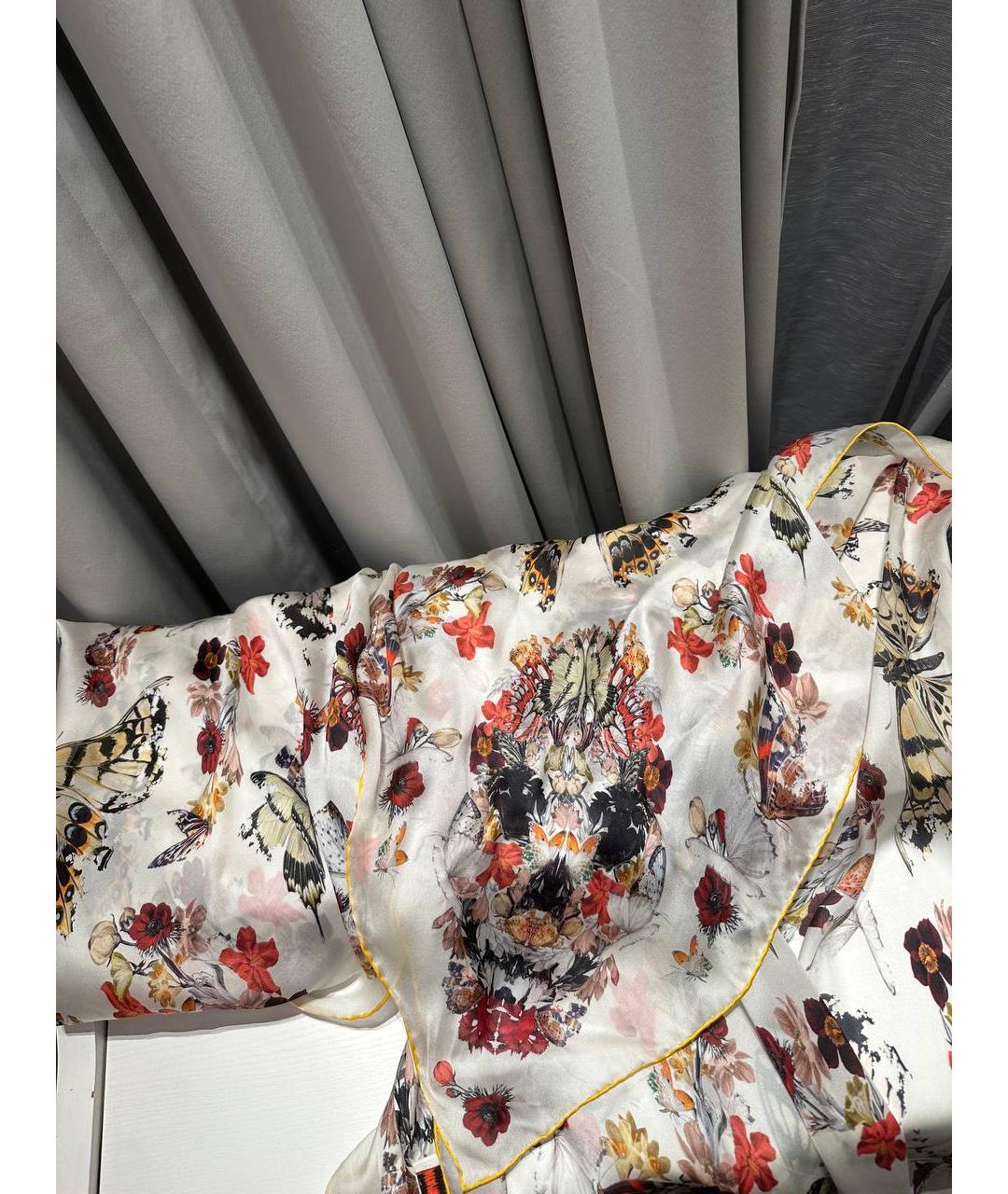 ALEXANDER MCQUEEN Белый шелковый платок, фото 3
