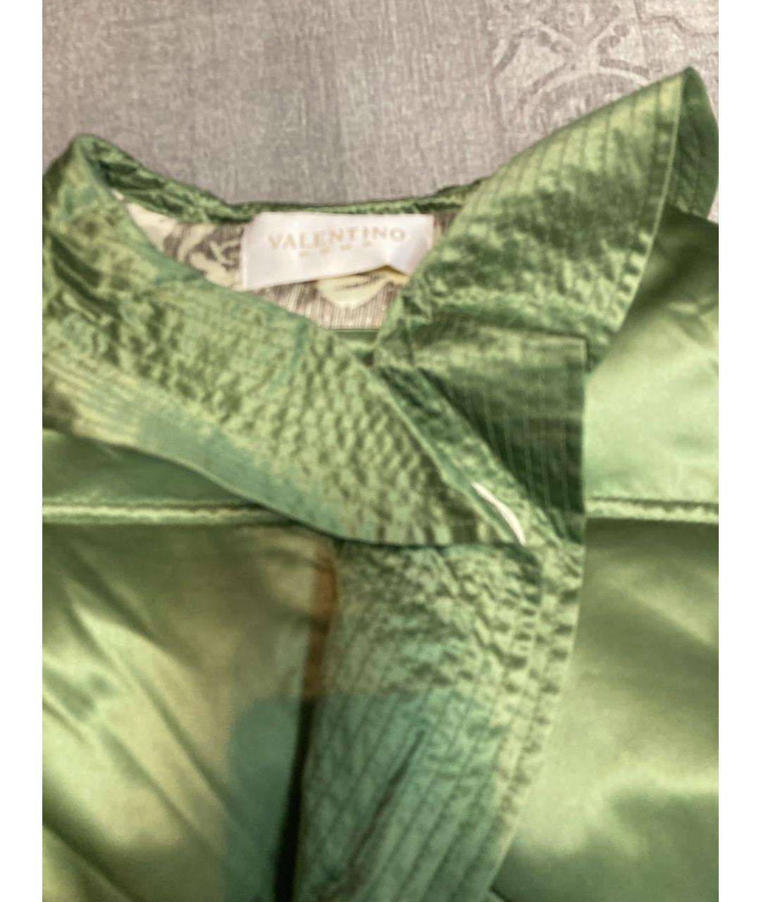 VALENTINO Зеленый шелковый пуховик, фото 3