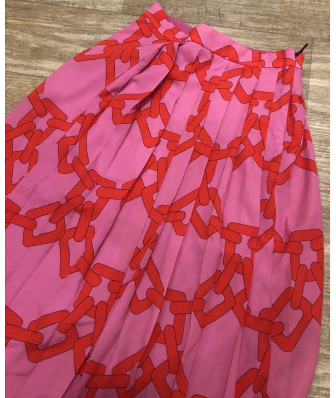 MSGM Фуксия полиэстеровая юбка миди, фото 2