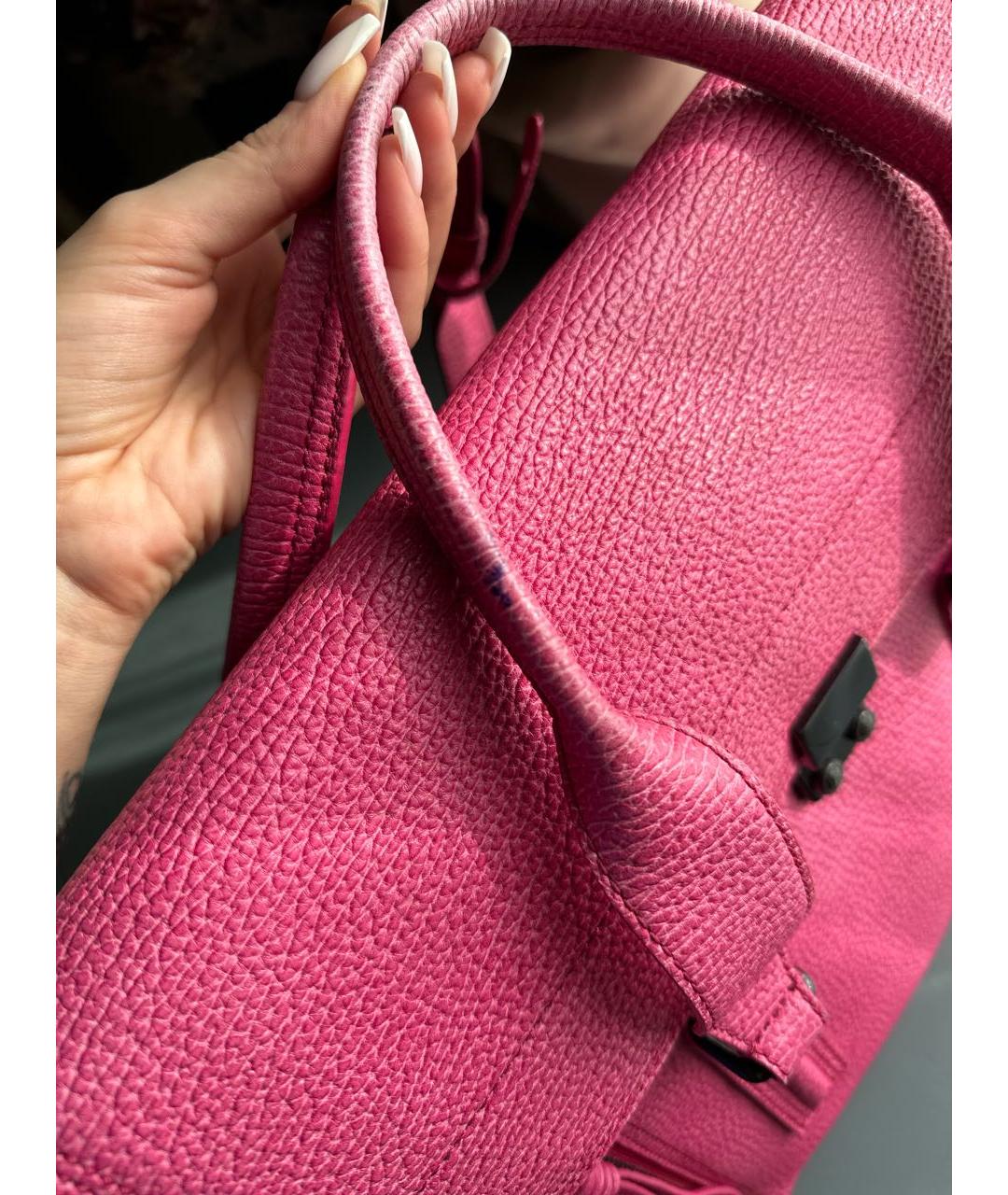 3.1 PHILLIP LIM Розовая кожаная сумка с короткими ручками, фото 5