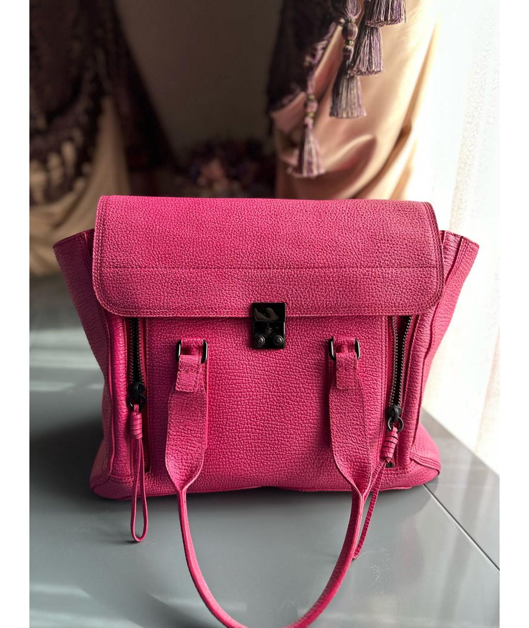 3.1 PHILLIP LIM Розовая кожаная сумка с короткими ручками, фото 2