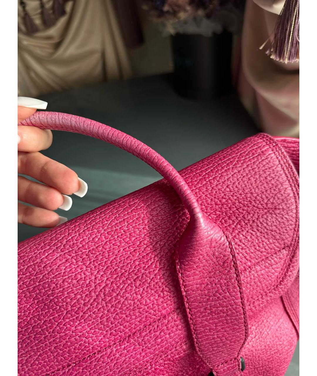 3.1 PHILLIP LIM Розовая кожаная сумка с короткими ручками, фото 7