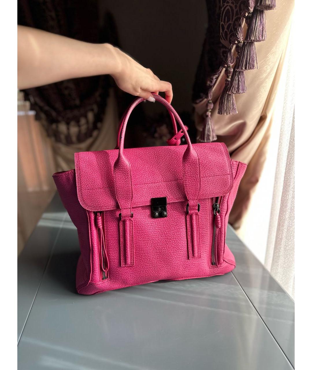 3.1 PHILLIP LIM Розовая кожаная сумка с короткими ручками, фото 9