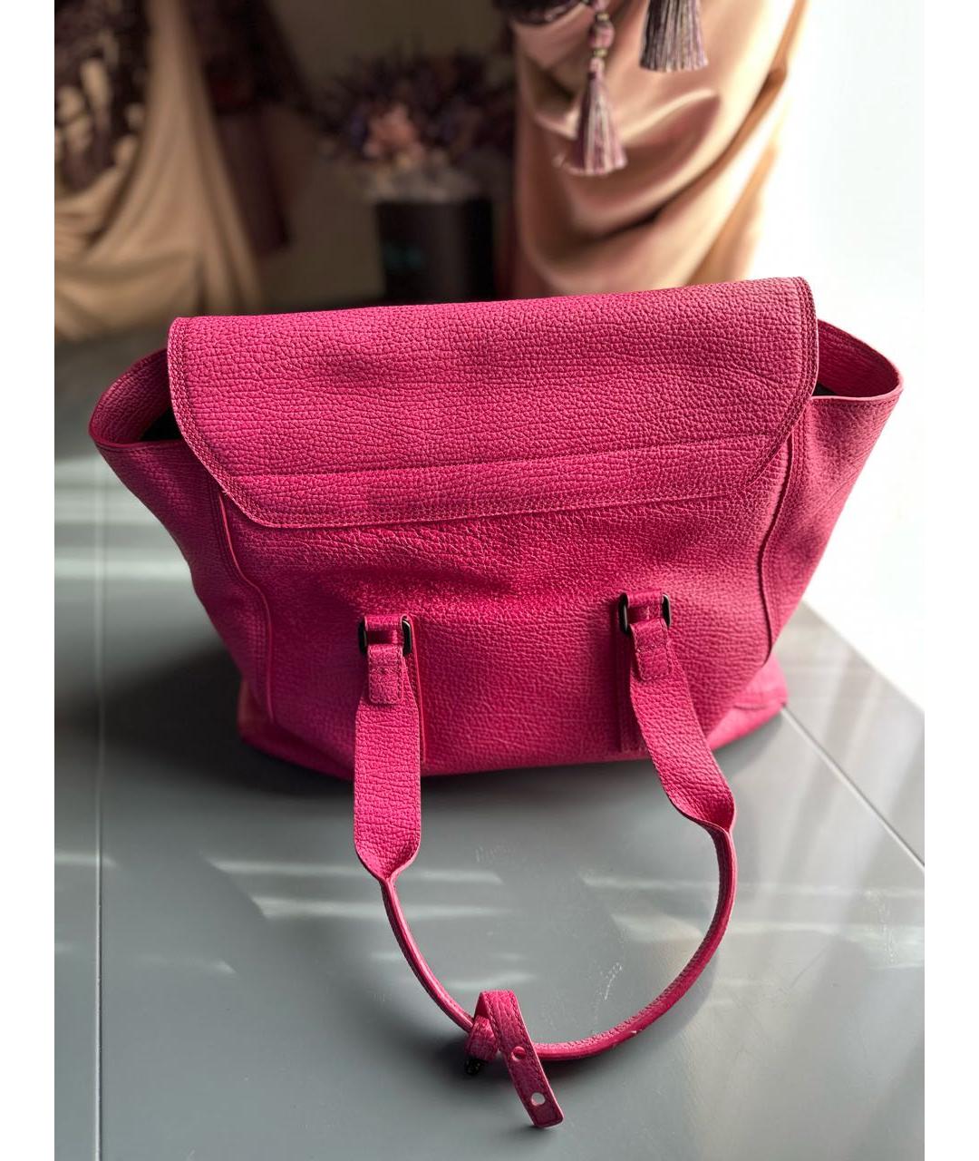 3.1 PHILLIP LIM Розовая кожаная сумка с короткими ручками, фото 3