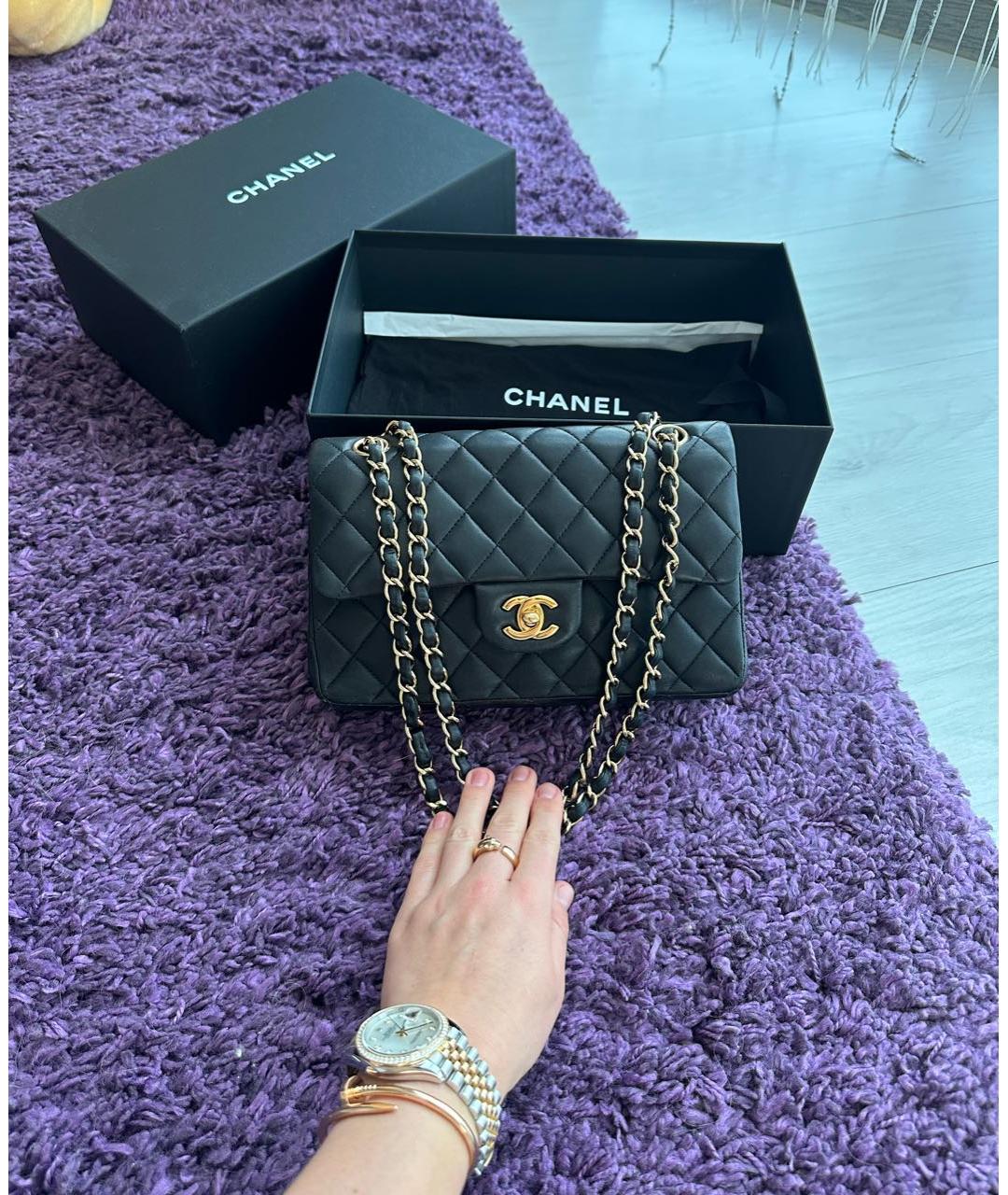CHANEL Черная кожаная сумка через плечо, фото 4