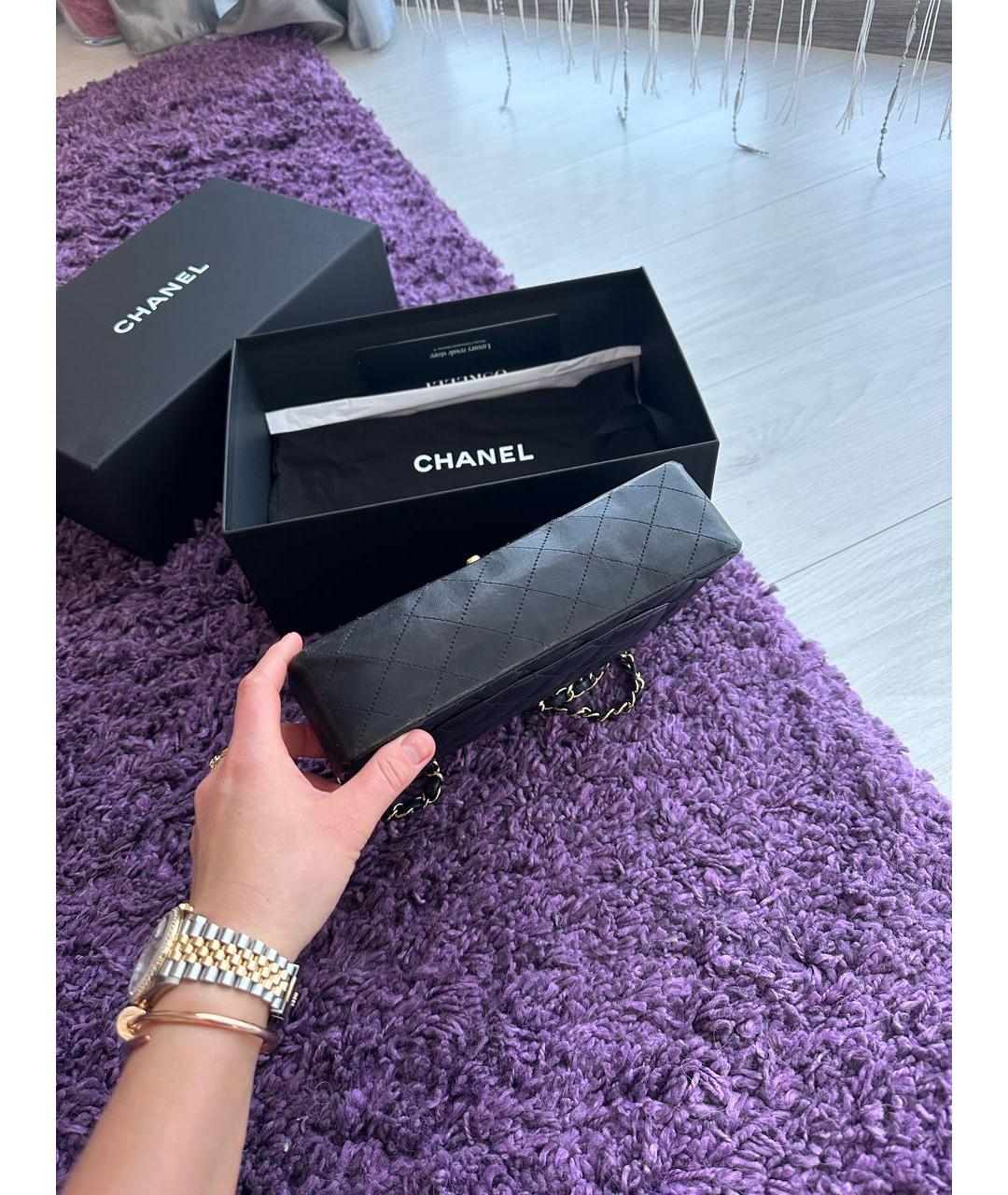 CHANEL Черная кожаная сумка через плечо, фото 8