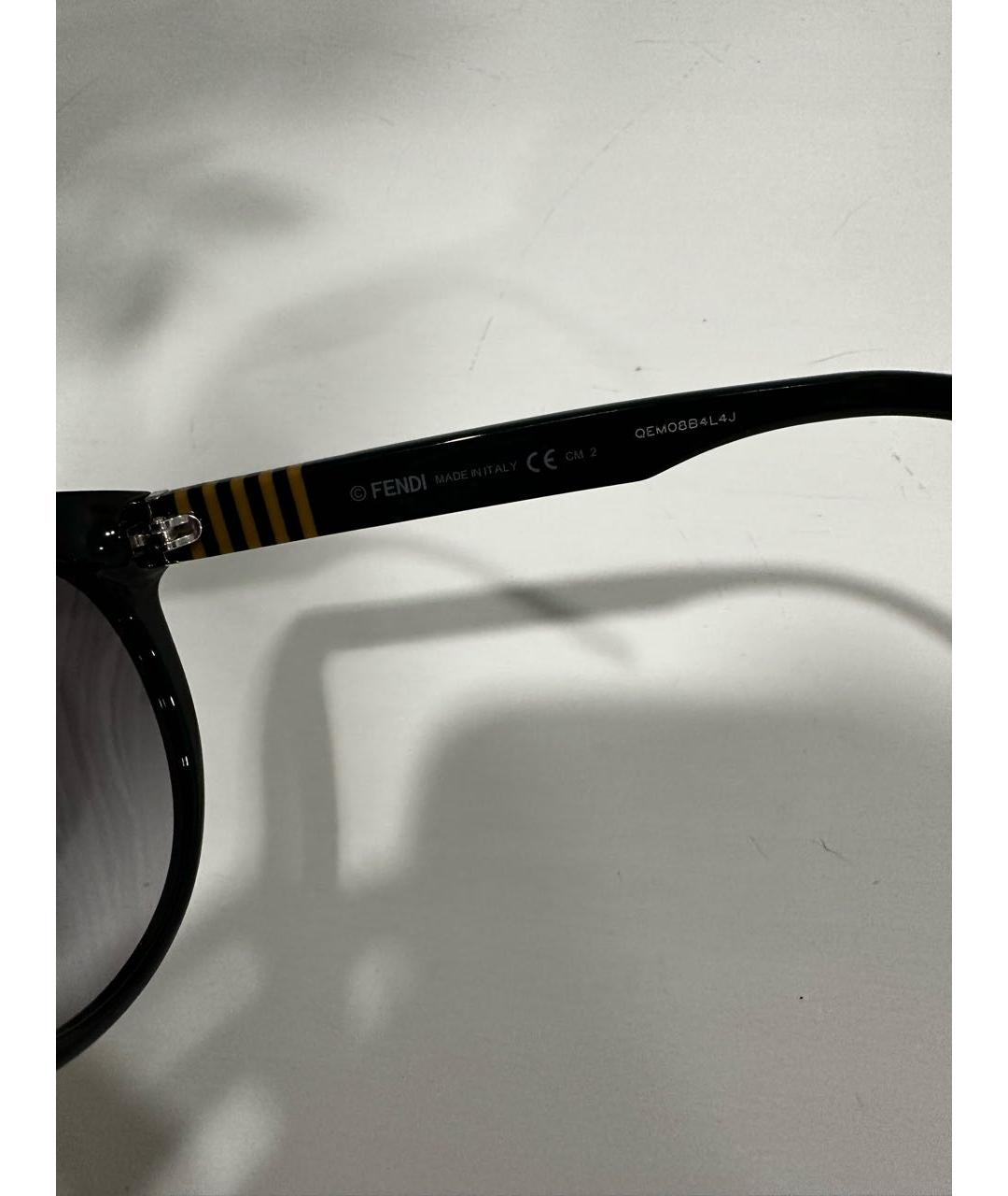 FENDI Черные пластиковые солнцезащитные очки, фото 4