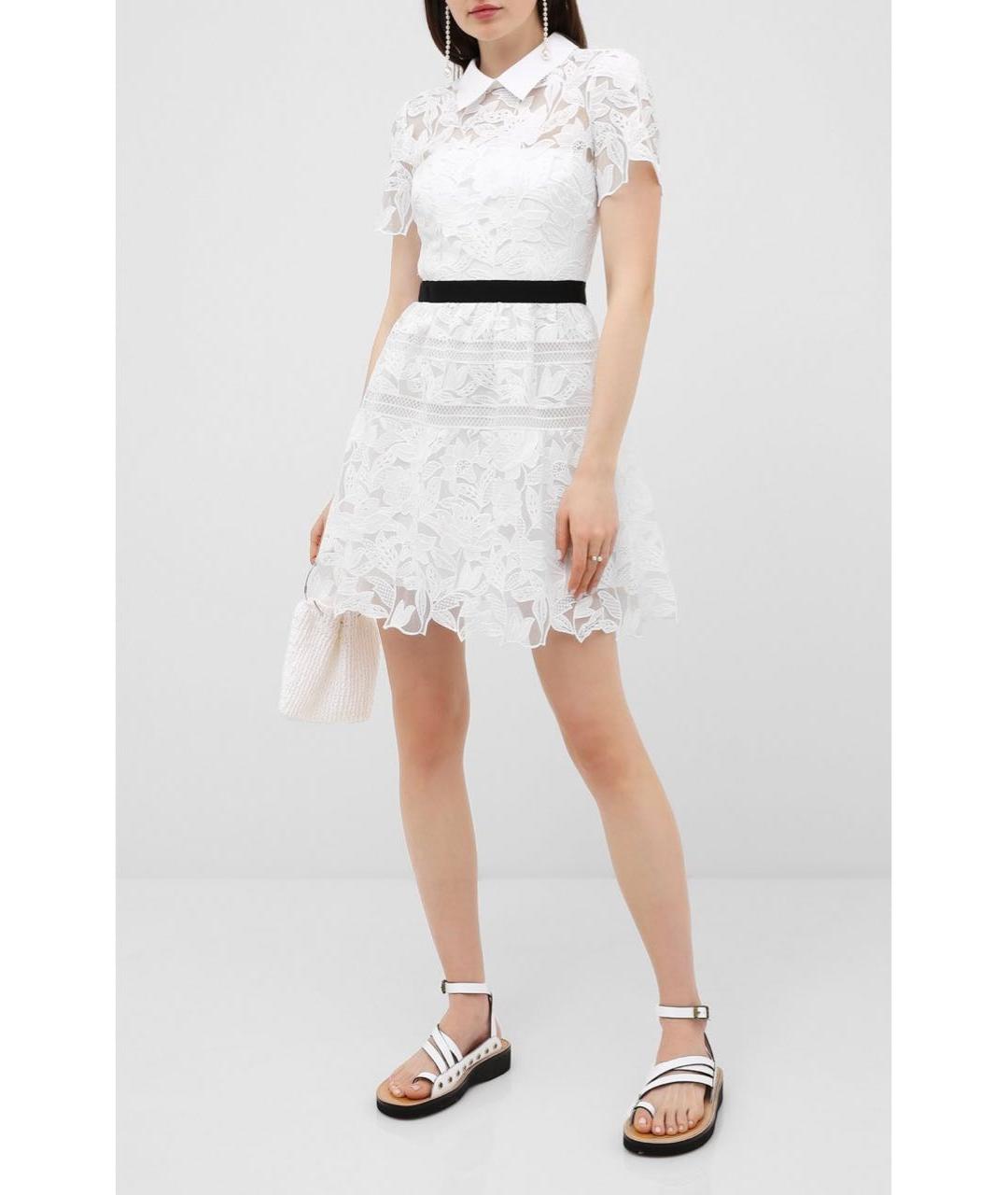 SELF-PORTRAIT Белое полиамидовое коктейльное платье, фото 2