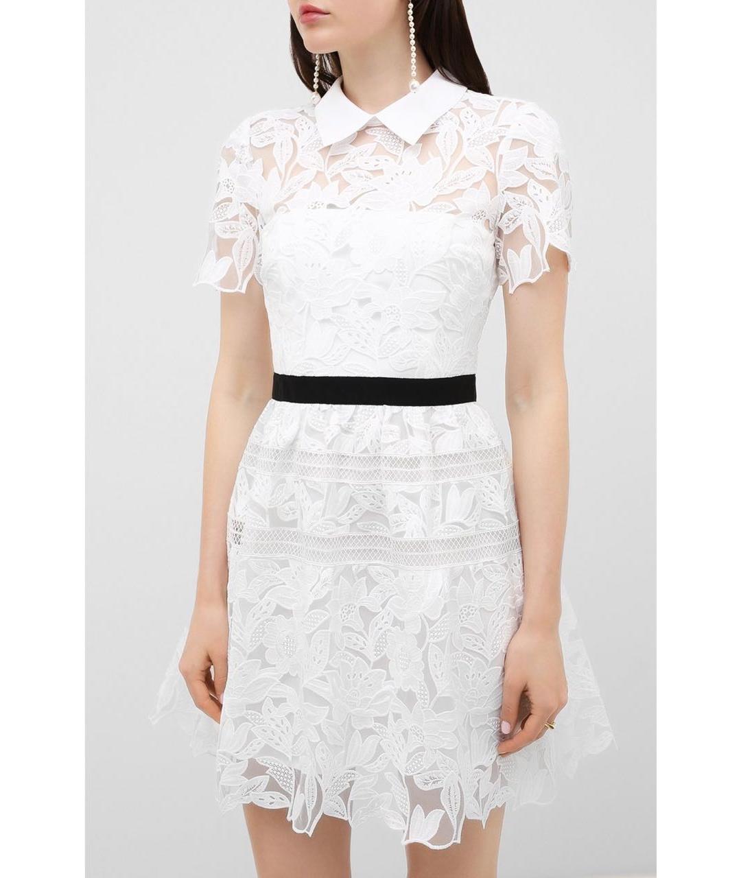 SELF-PORTRAIT Белое полиамидовое коктейльное платье, фото 3