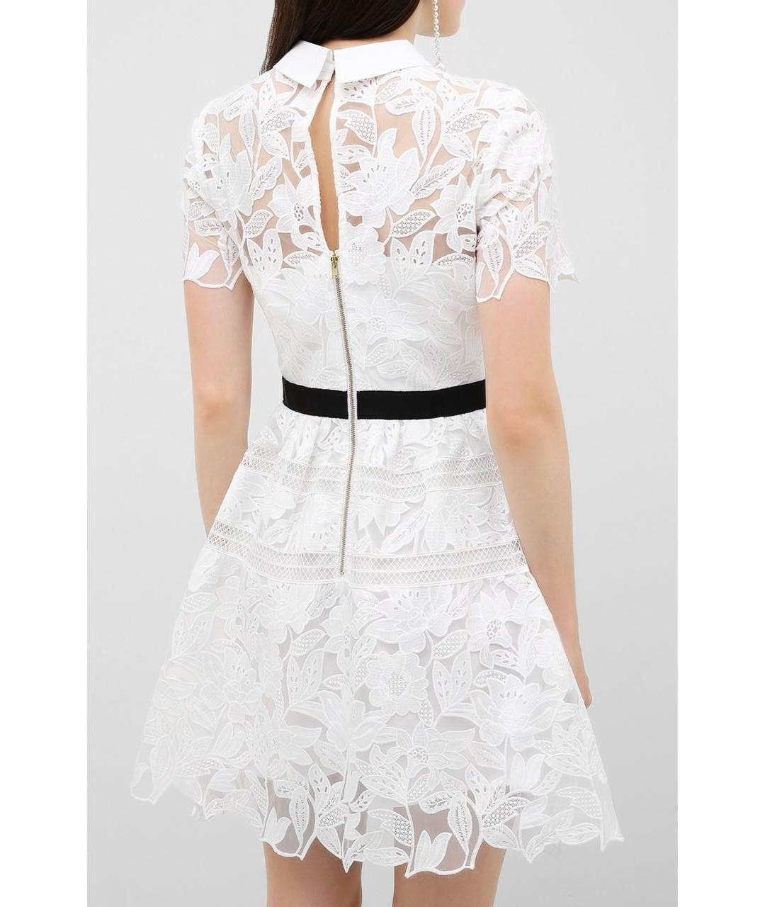 SELF-PORTRAIT Белое полиамидовое коктейльное платье, фото 4