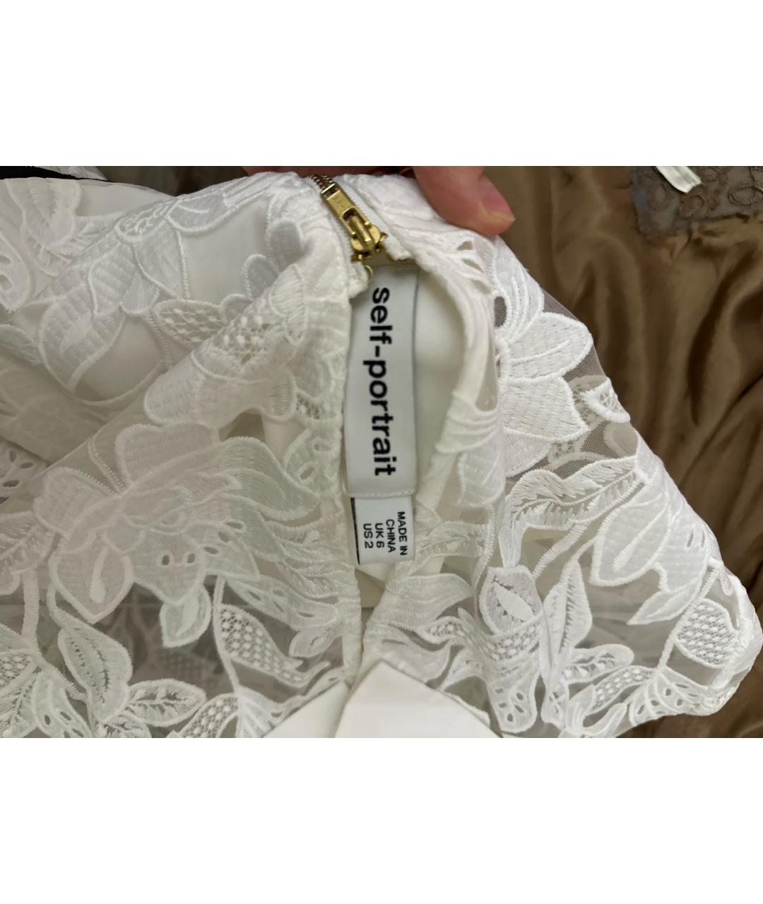 SELF-PORTRAIT Белое полиамидовое коктейльное платье, фото 5