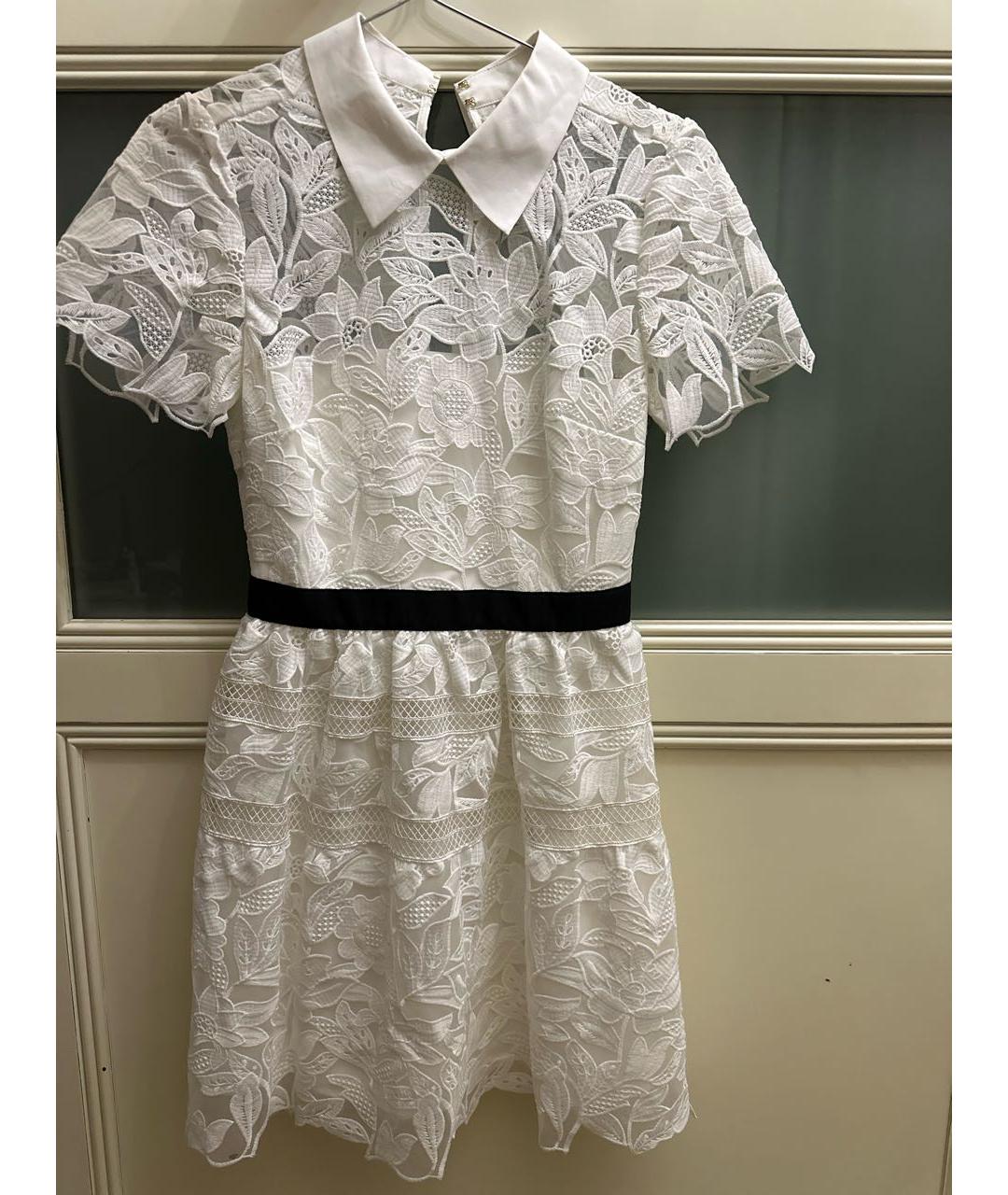 SELF-PORTRAIT Белое полиамидовое коктейльное платье, фото 6
