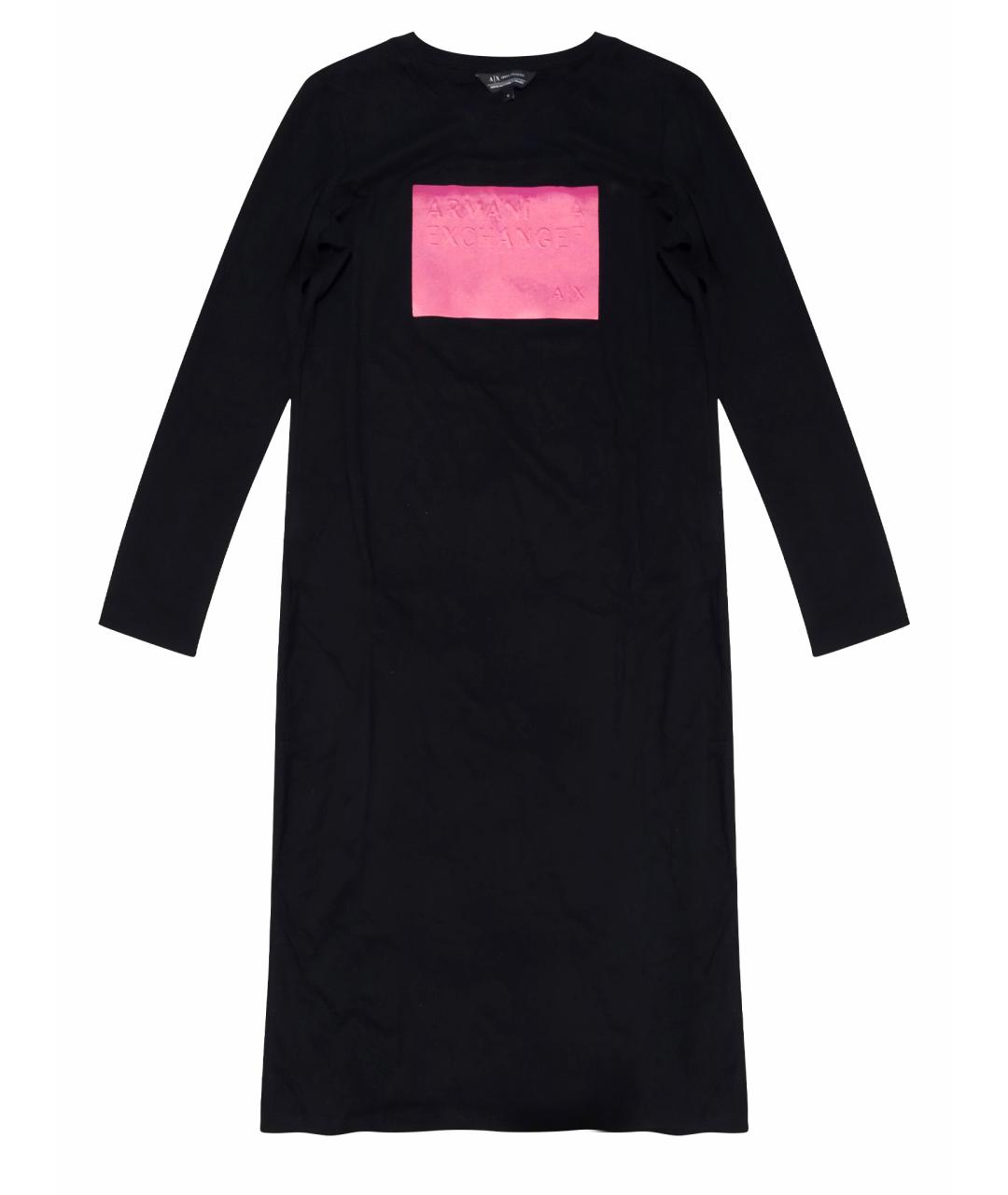 ARMANI EXCHANGE Черное хлопковое повседневное платье, фото 1