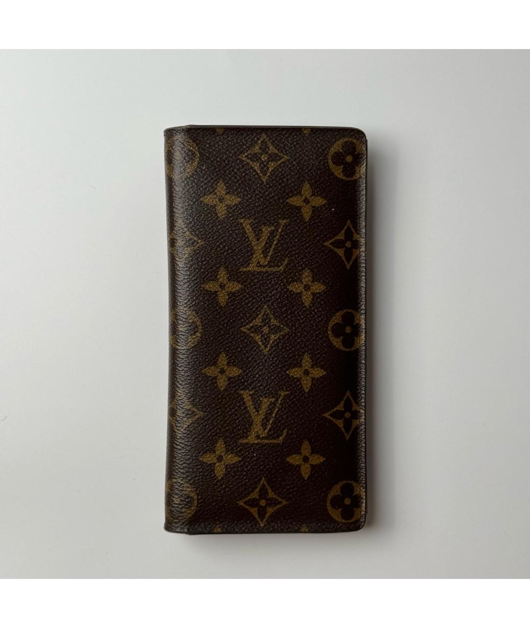 LOUIS VUITTON Антрацитовый кожаный кошелек, фото 5