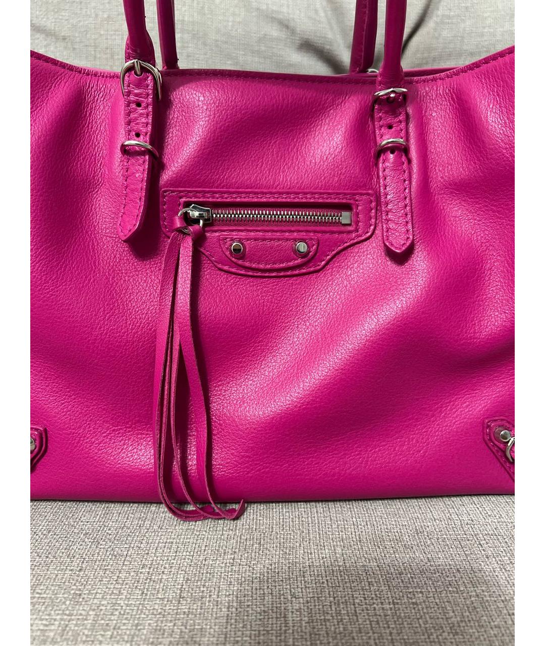 BALENCIAGA Розовая кожаная сумка с короткими ручками, фото 5
