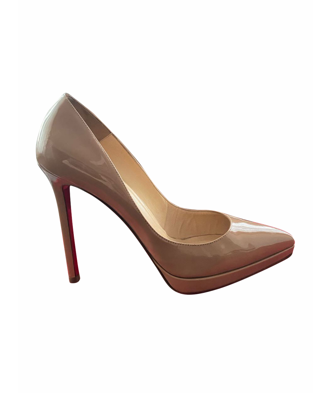 CHRISTIAN LOUBOUTIN Бежевые туфли из лакированной кожи, фото 1