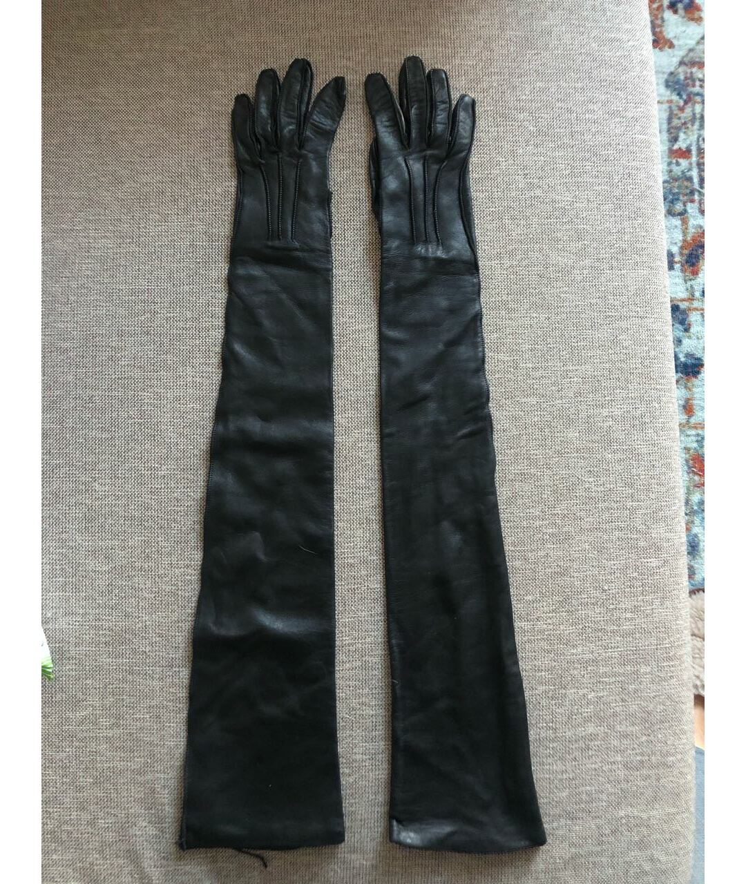 JEAN PAUL GAULTIER Черные кожаные перчатки, фото 5