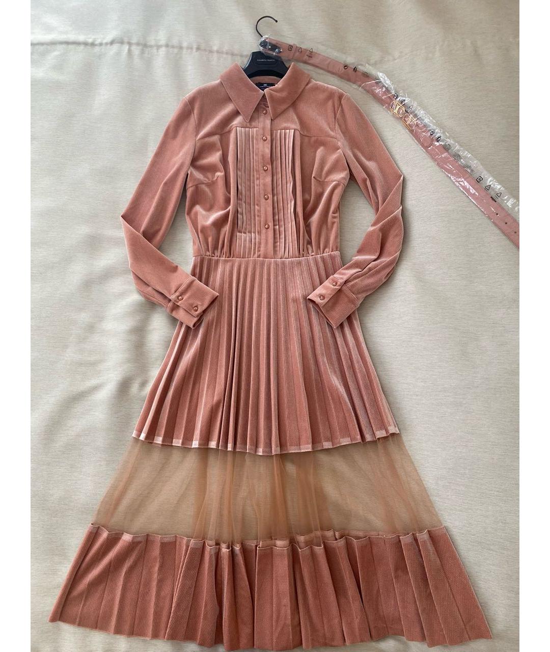 ELISABETTA FRANCHI Розовое полиэстеровое повседневное платье, фото 3