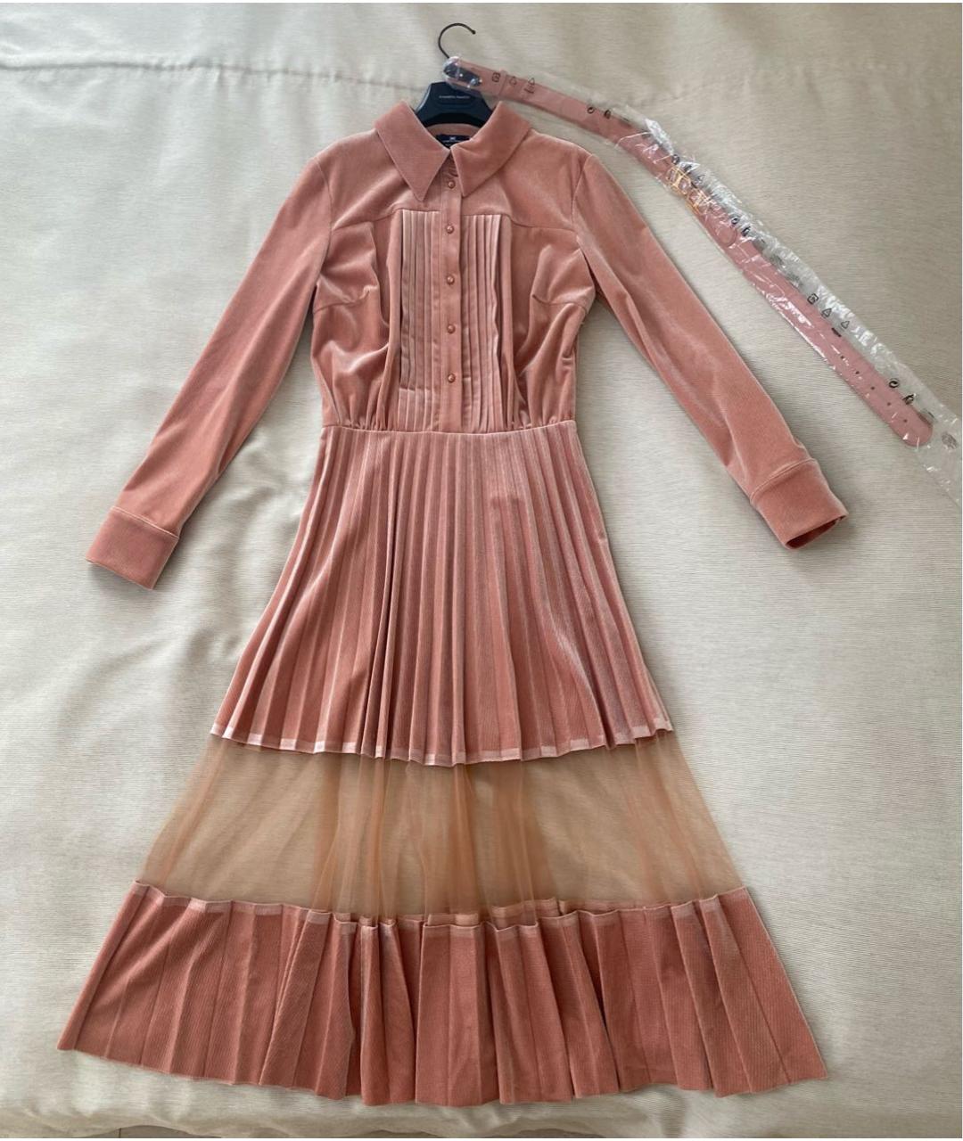 ELISABETTA FRANCHI Розовое полиэстеровое повседневное платье, фото 9