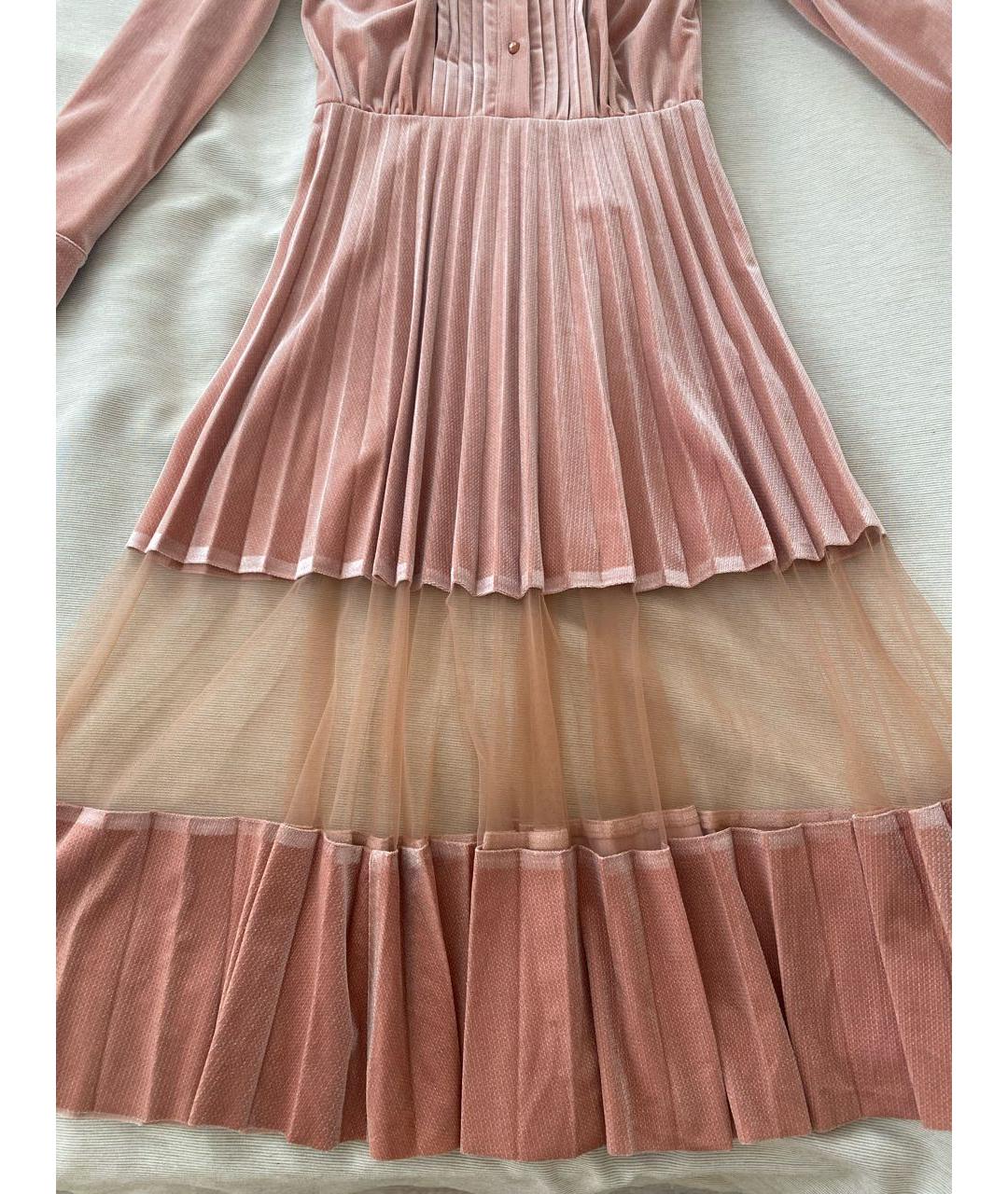 ELISABETTA FRANCHI Розовое полиэстеровое повседневное платье, фото 4