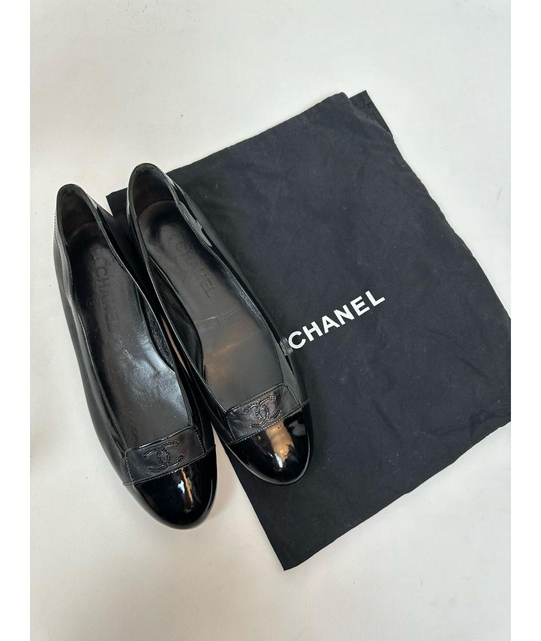 CHANEL Черные кожаные балетки, фото 7