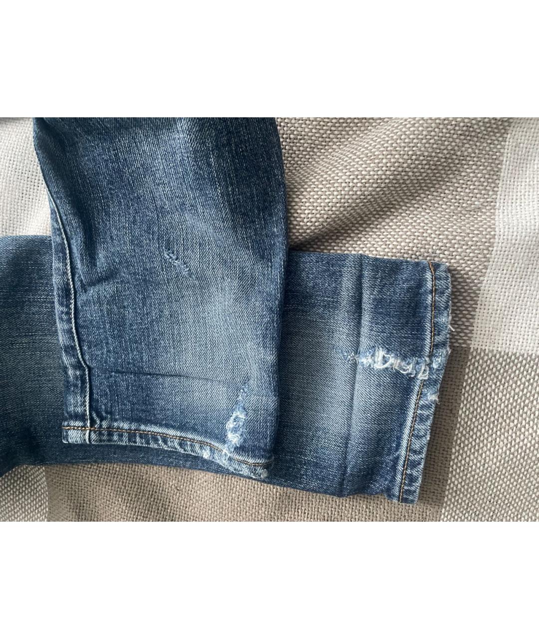 SAINT LAURENT Синие хлопковые джинсы слим, фото 6
