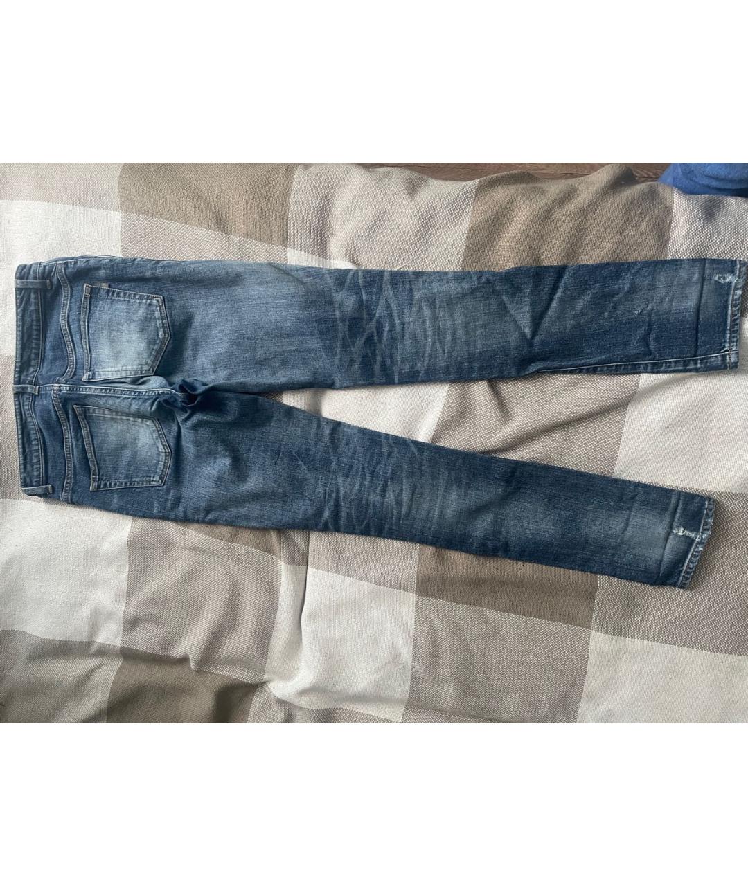 SAINT LAURENT Синие хлопковые джинсы слим, фото 2