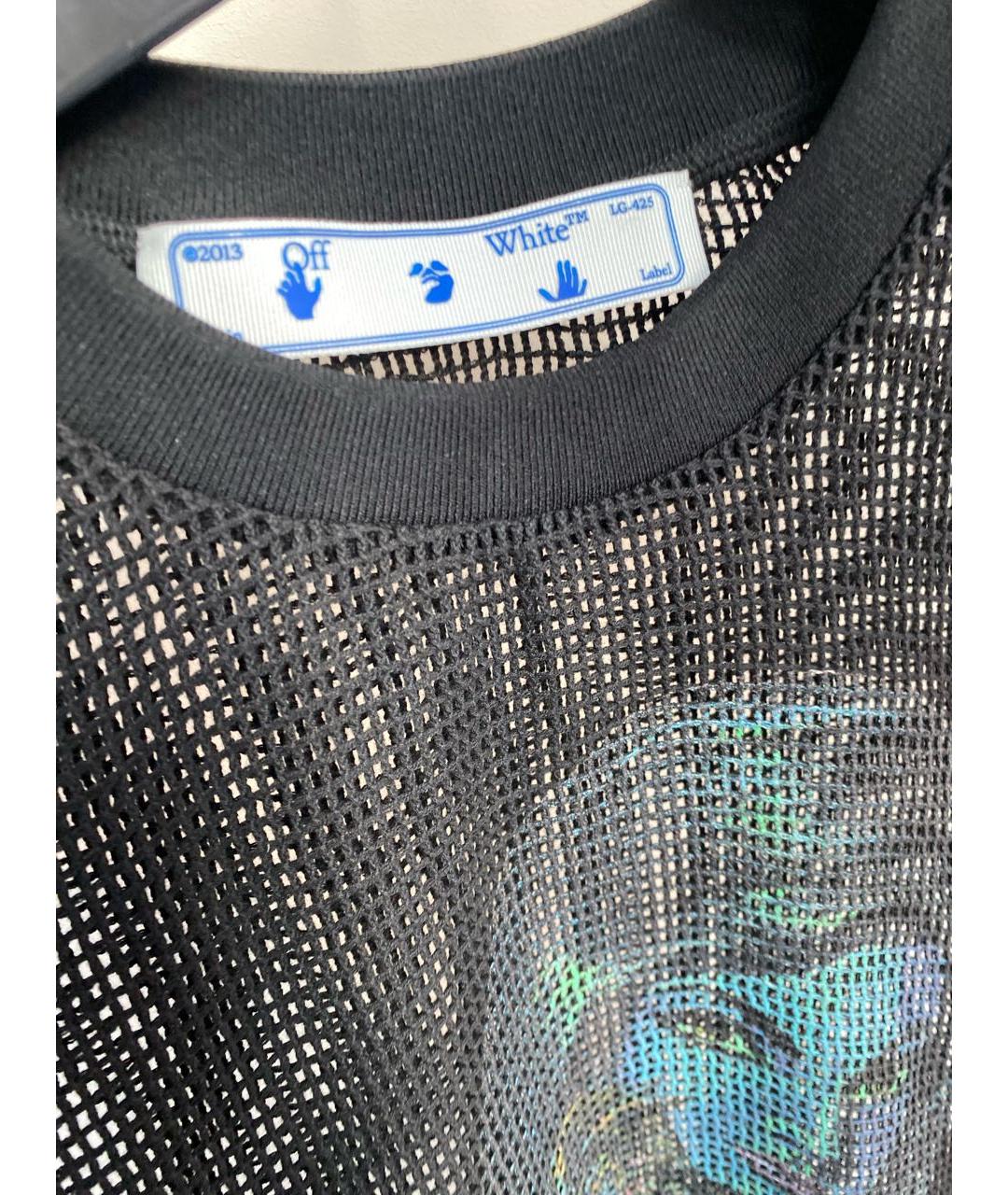 OFF-WHITE Черная вискозная футболка, фото 3