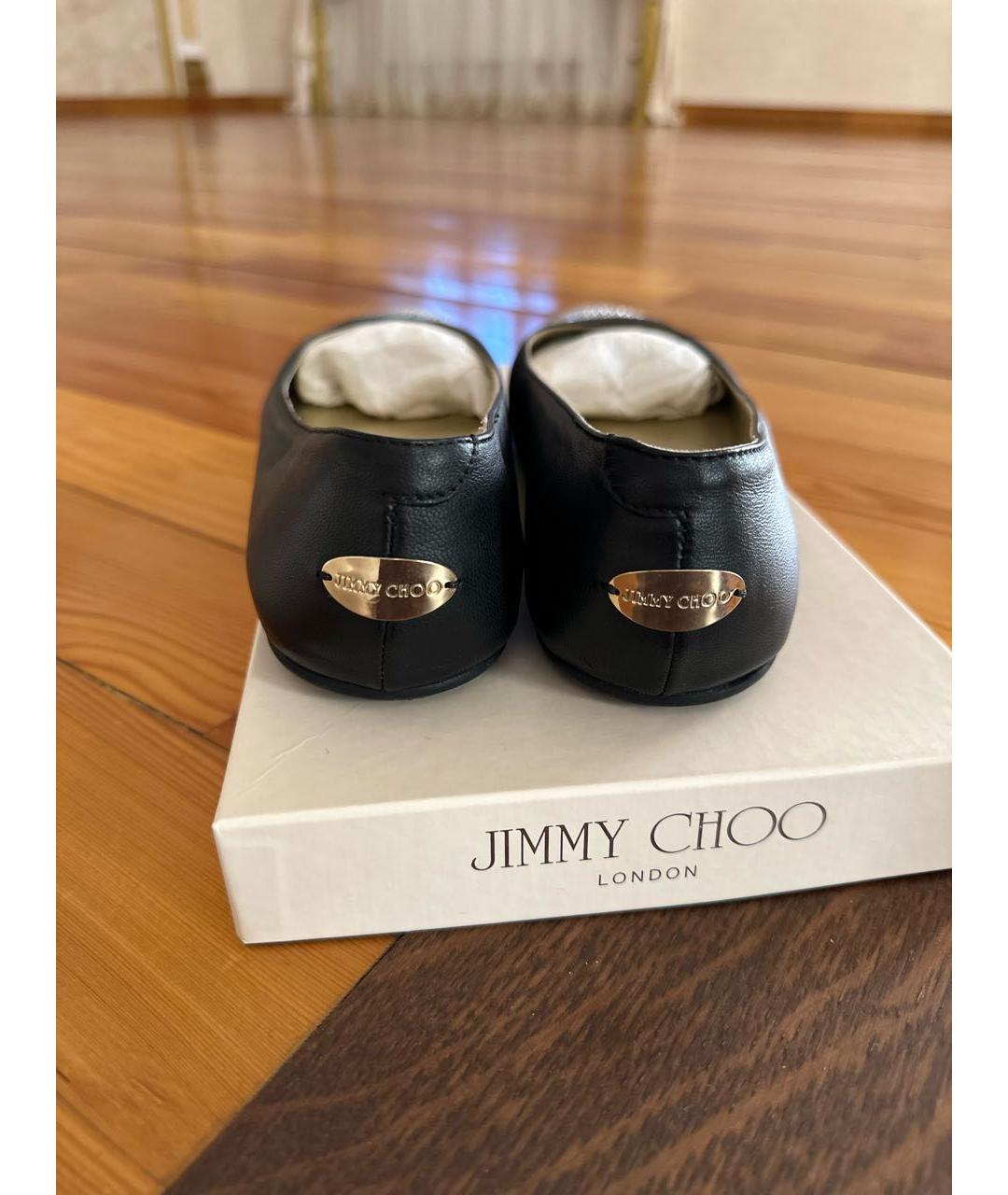 JIMMY CHOO Черные кожаные балетки, фото 4