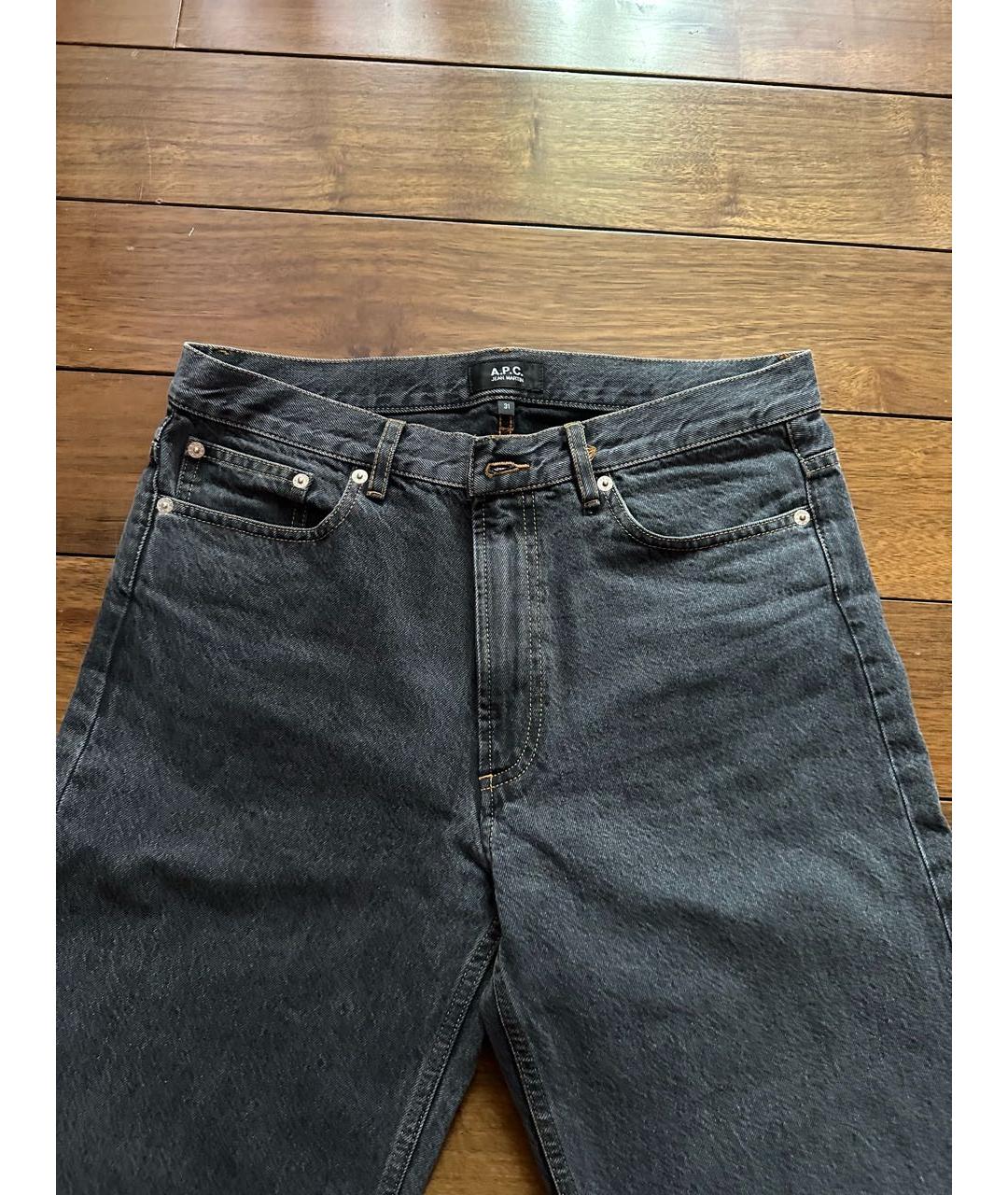 A.P.C. Антрацитовые хлопковые прямые джинсы, фото 4