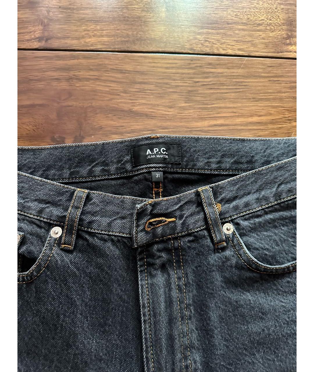 A.P.C. Антрацитовые хлопковые прямые джинсы, фото 3