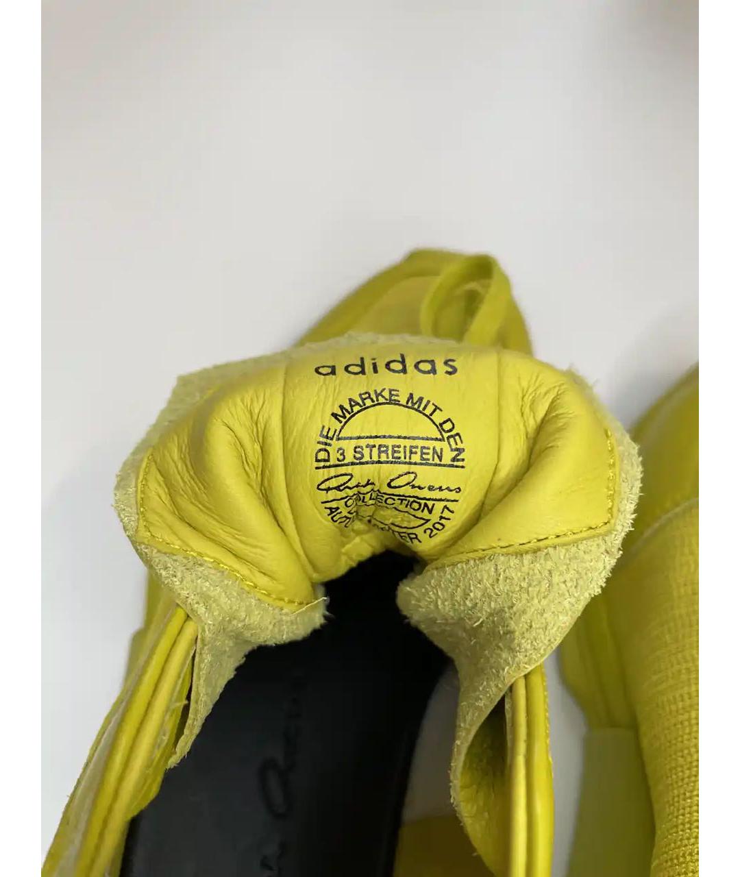 ADIDAS BY RICK OWENS Желтые кожаные кроссовки, фото 4