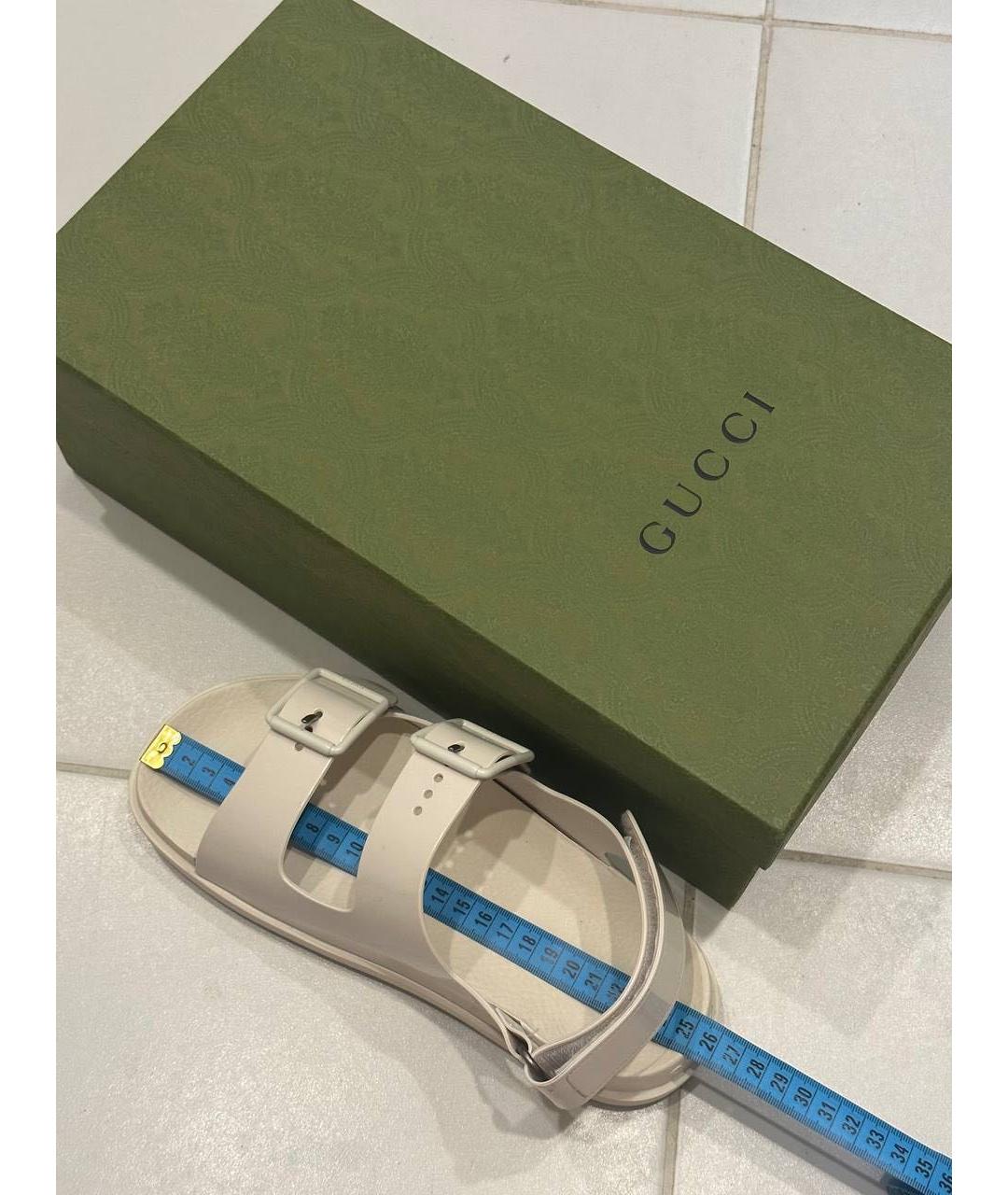 GUCCI Белые резиновые сандалии, фото 5