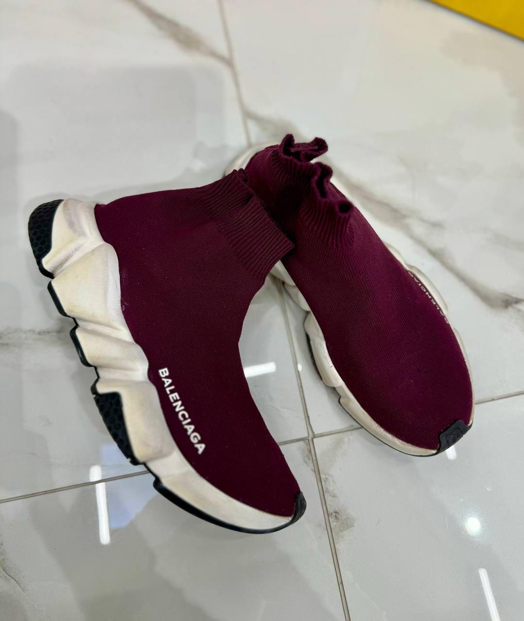 Balenciaga speed hot sale trainer marron