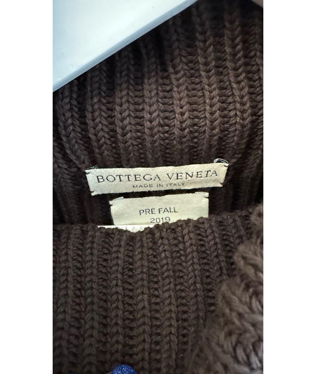 BOTTEGA VENETA Коричневое хлопковое повседневное платье, фото 3