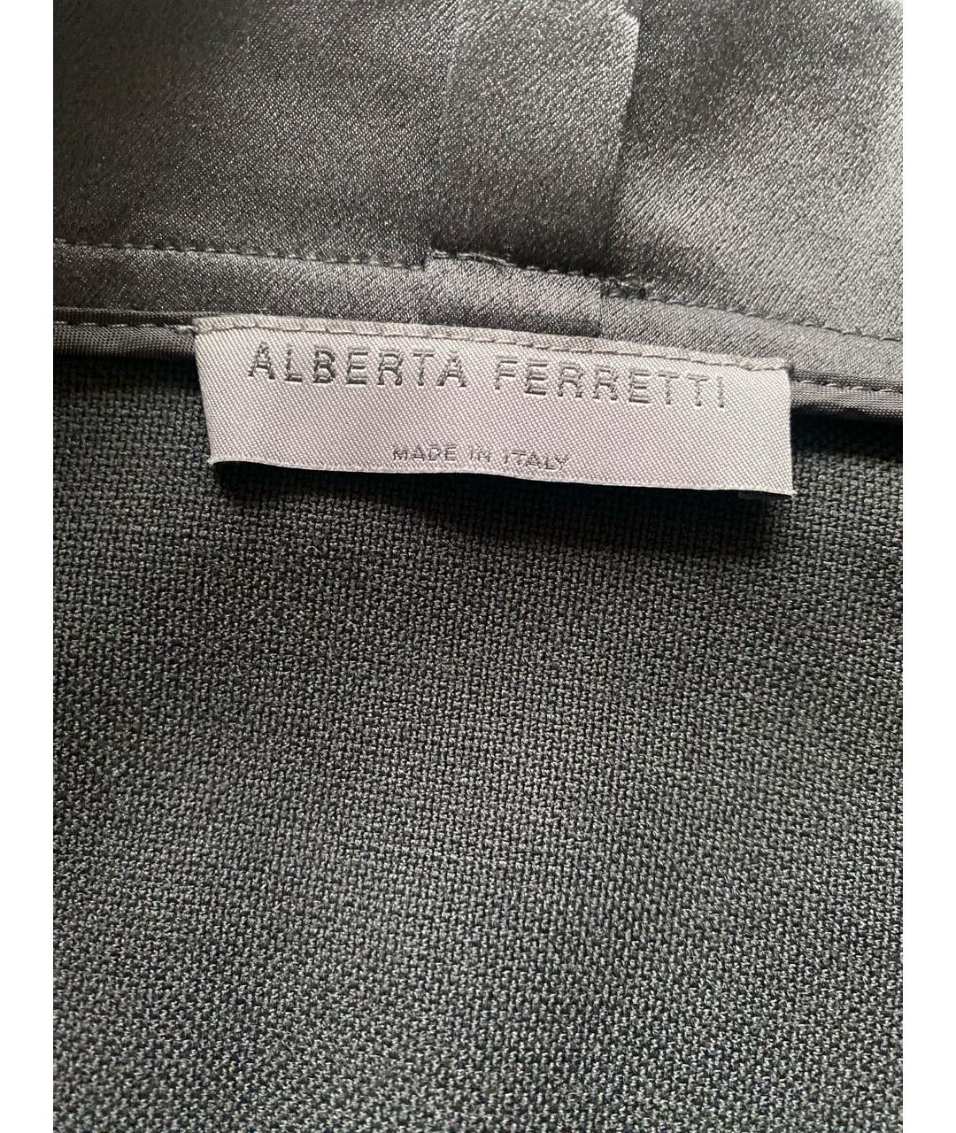 ALBERTA FERRETTI Черная шерстяная юбка миди, фото 6