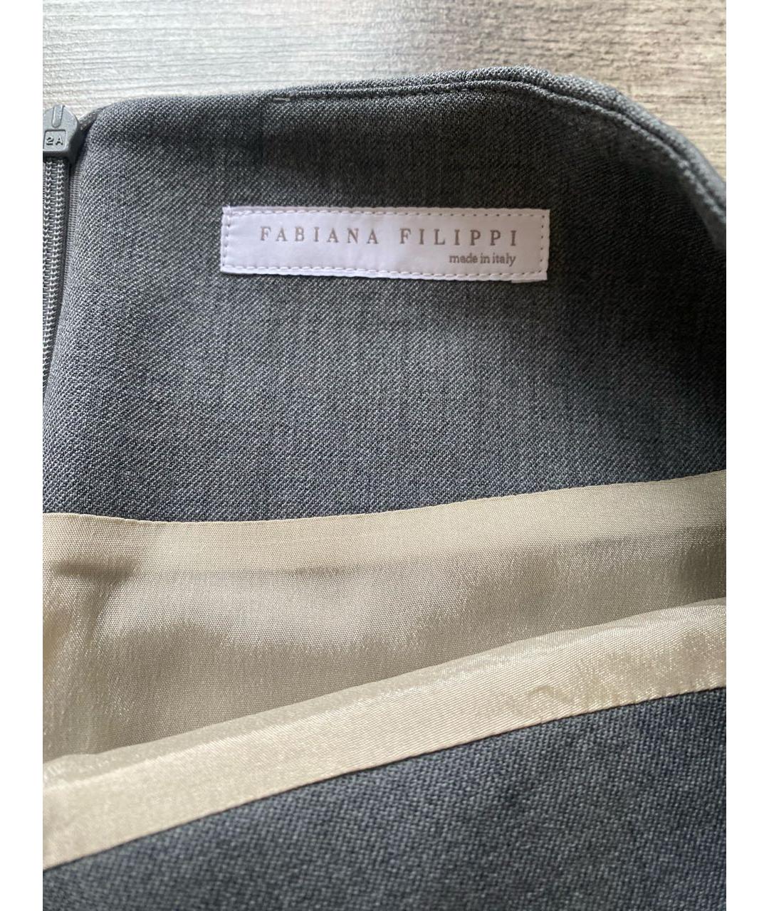 FABIANA FILIPPI Серая шерстяная юбка миди, фото 5