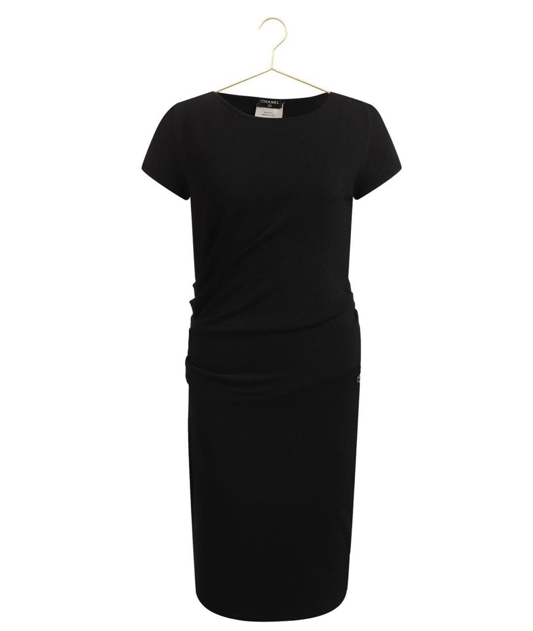 CHANEL PRE-OWNED Черное вискозное повседневное платье, фото 6