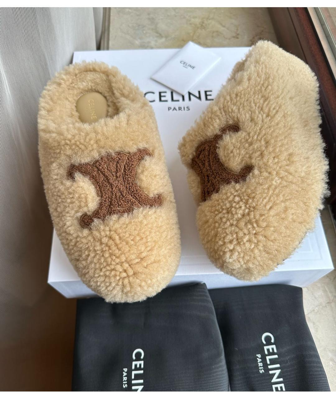 CELINE Бежевые мюли, фото 6