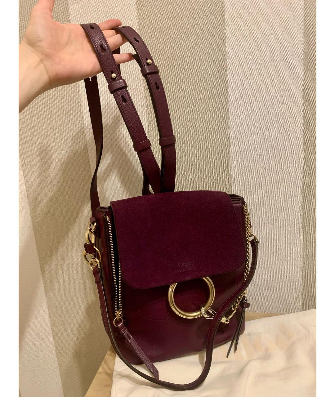 CHLOE Фиолетовый кожаный рюкзак, фото 9