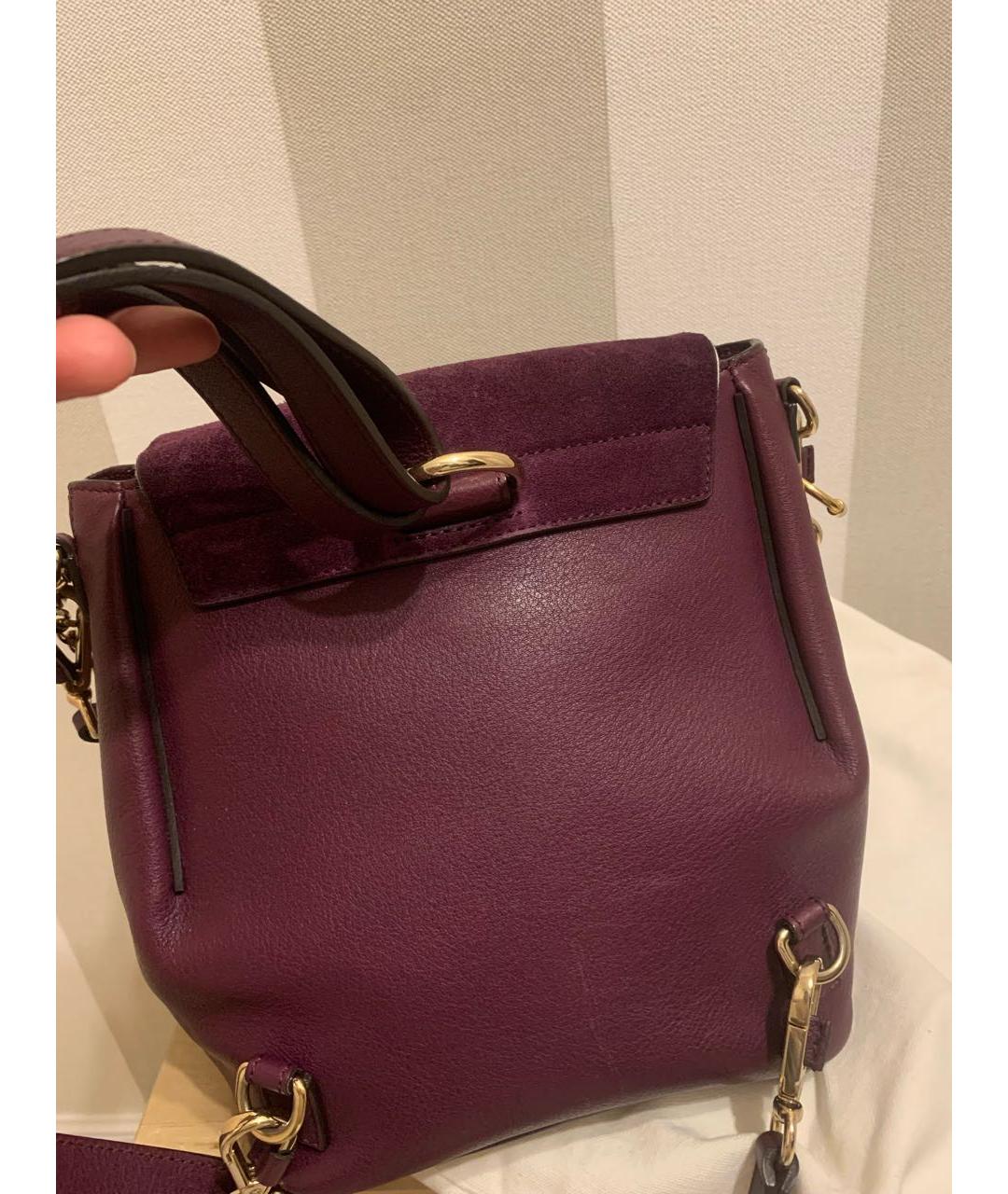 CHLOE Фиолетовый кожаный рюкзак, фото 5