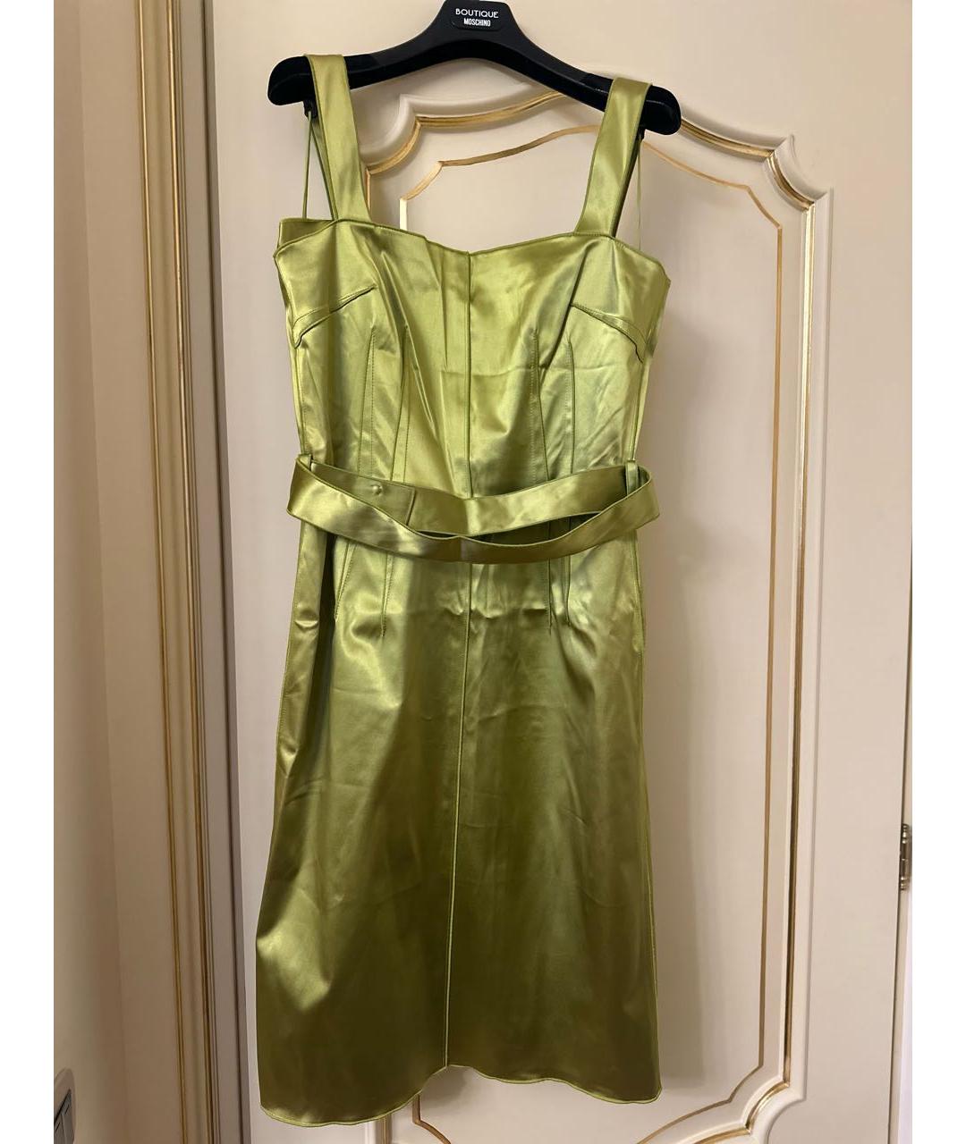 DOLCE&GABBANA Зеленые ацетатное коктейльное платье, фото 2