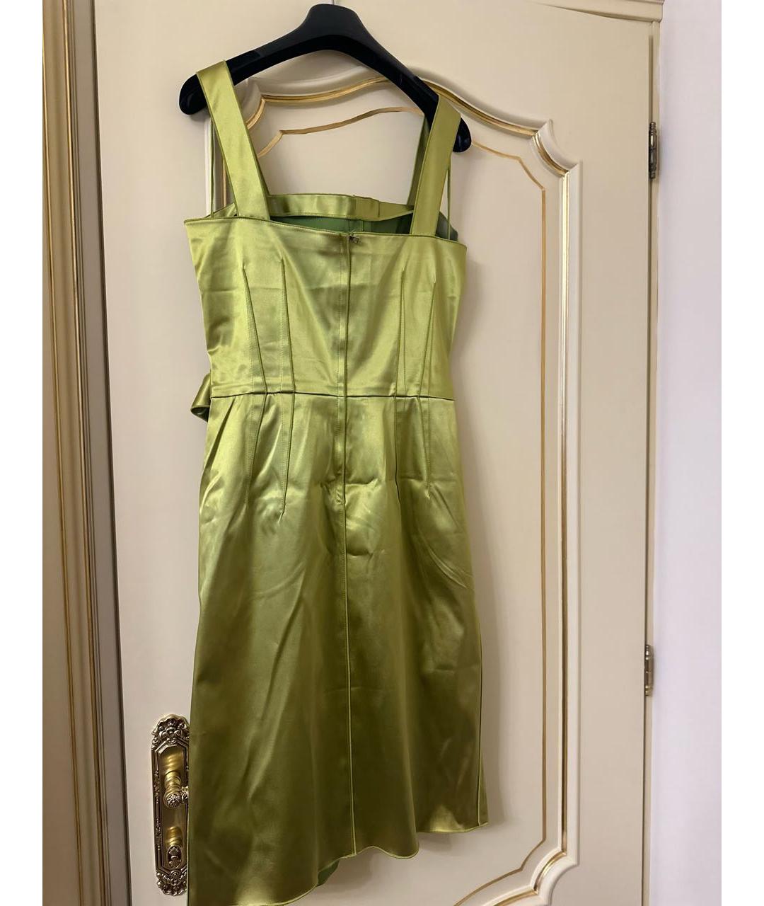 DOLCE&GABBANA Зеленые ацетатное коктейльное платье, фото 3