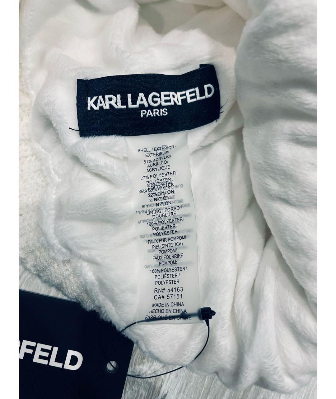 KARL LAGERFELD Белая шапка, фото 4