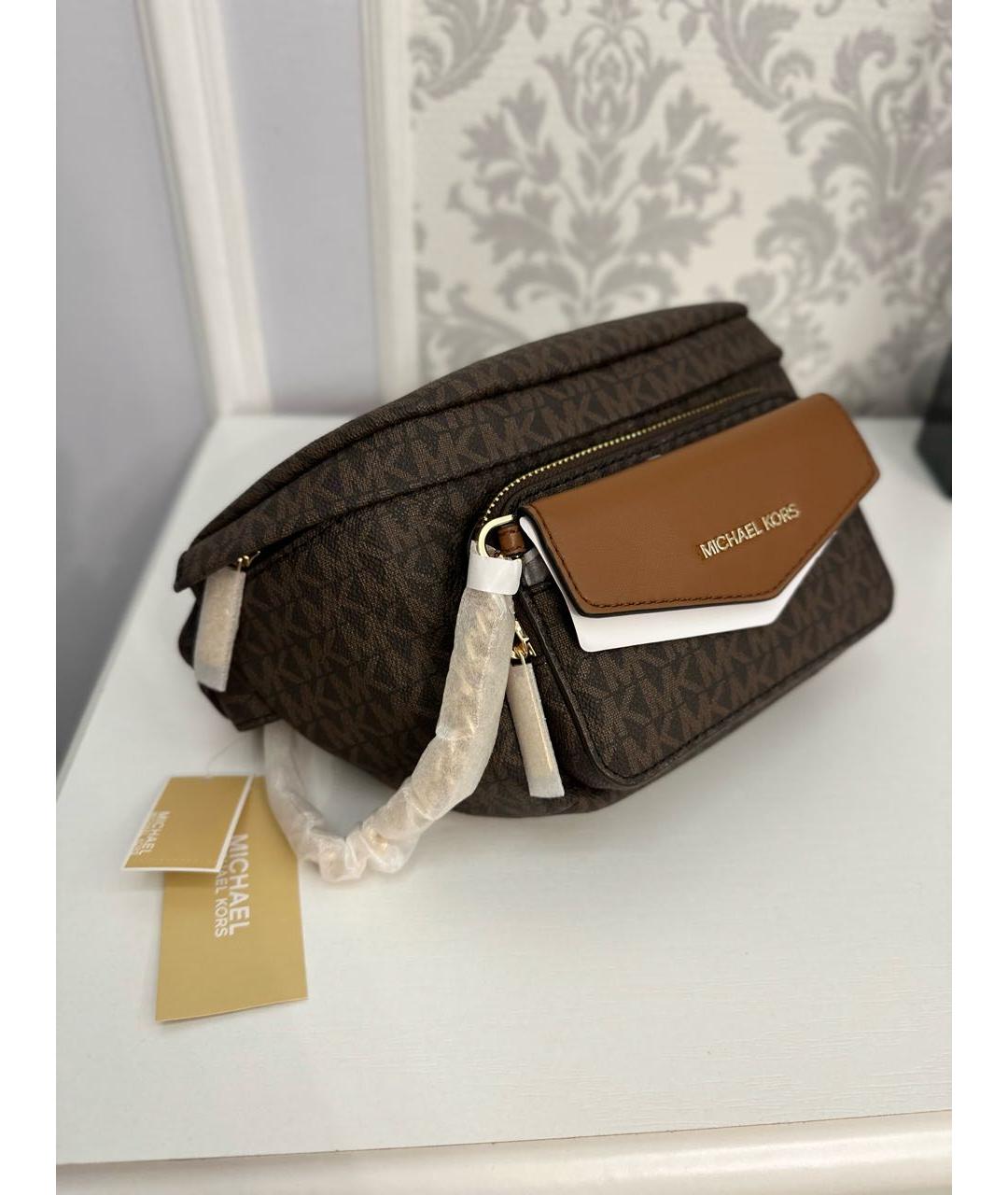 MICHAEL KORS Коричневая поясная сумка из искусственной кожи, фото 2